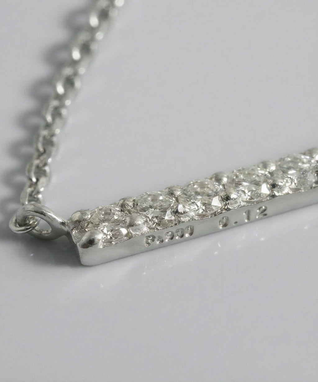 Platinum & Gold Linear Diamond Necklace | BELIE
