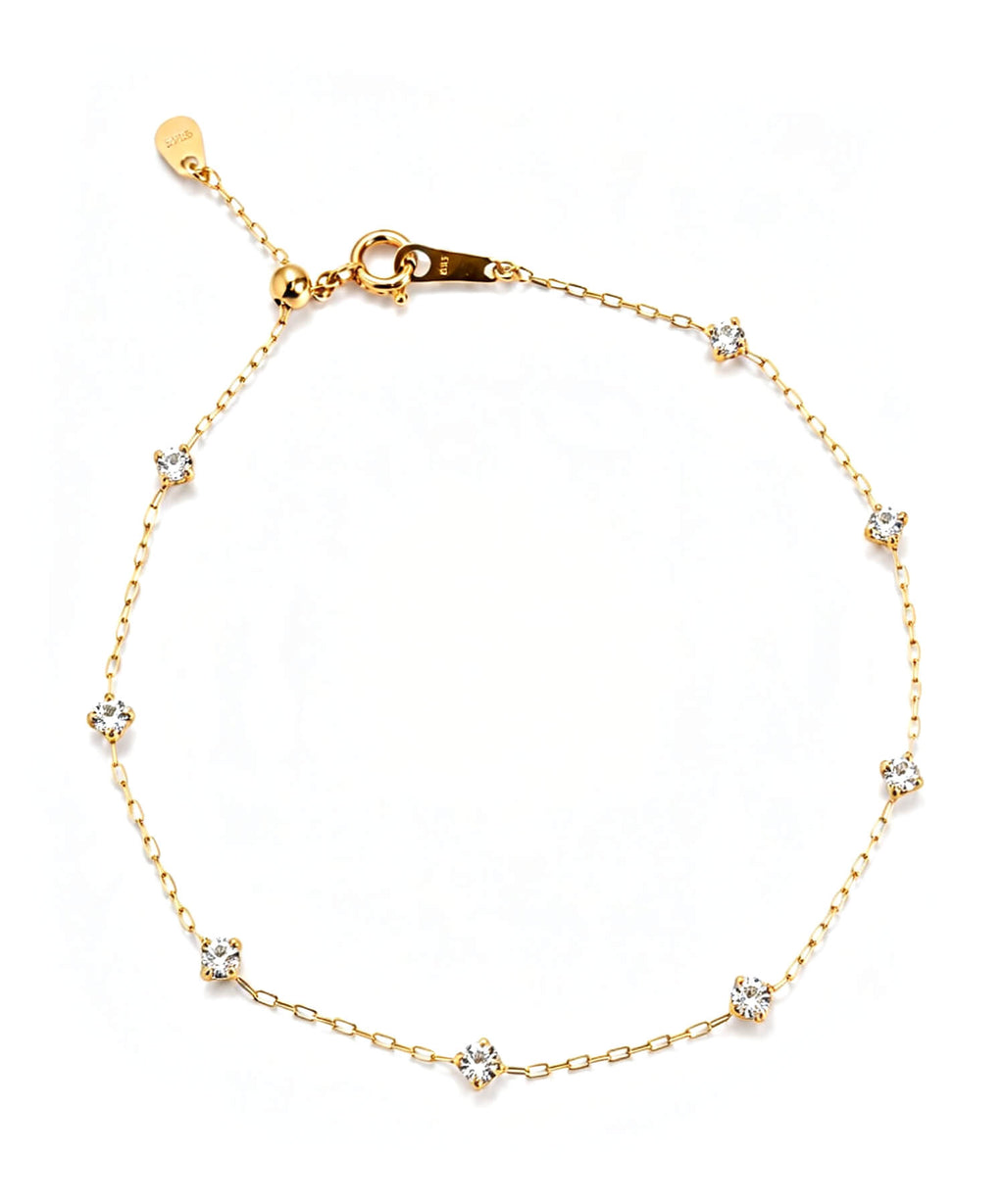 18K Yellow Gold Diamond Station Bracelet | CADEN