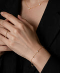 18K Yellow Gold Diamond Station Bracelet | CADEN