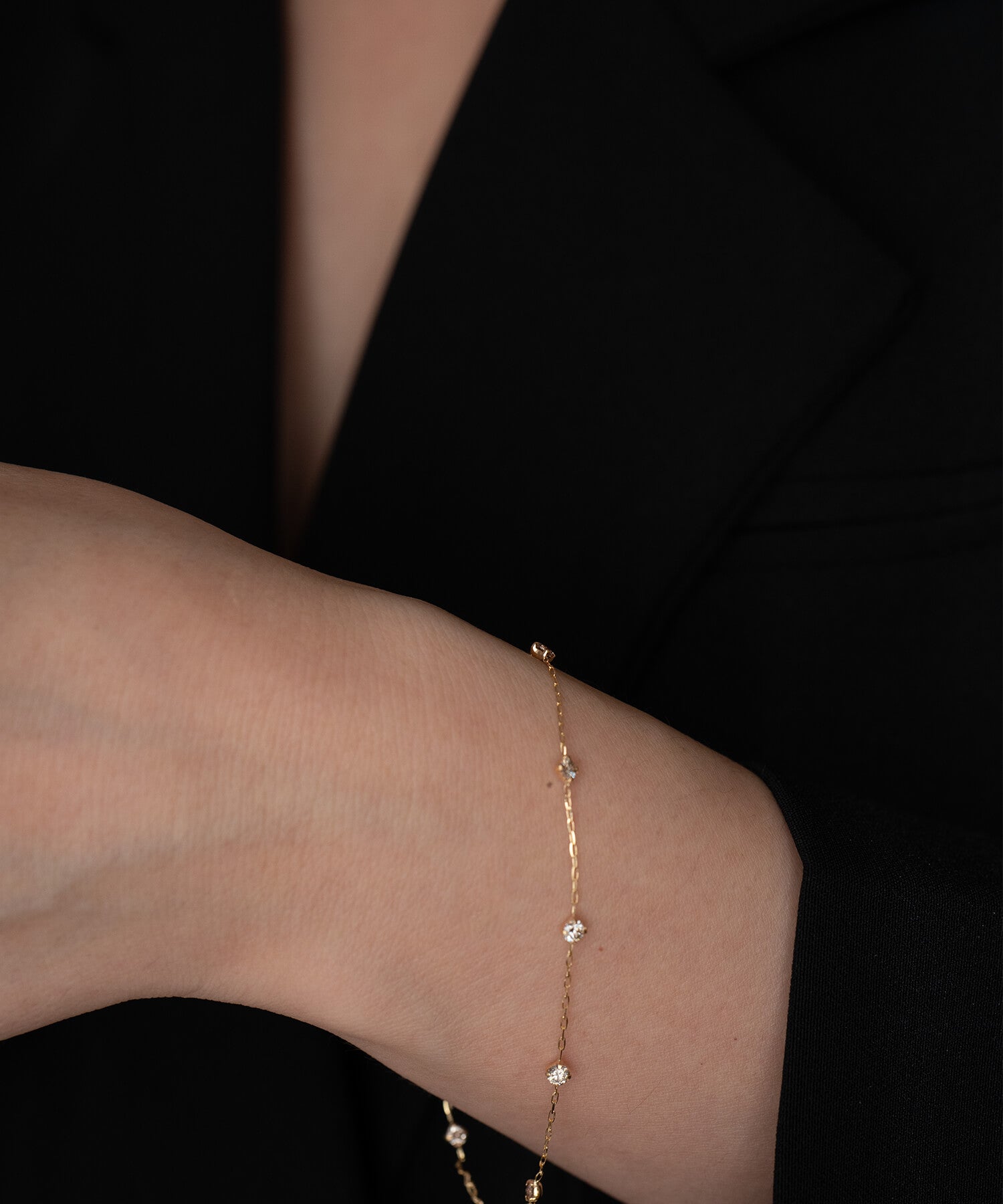 18K Yellow Gold Diamond Station Bracelet | CADEN