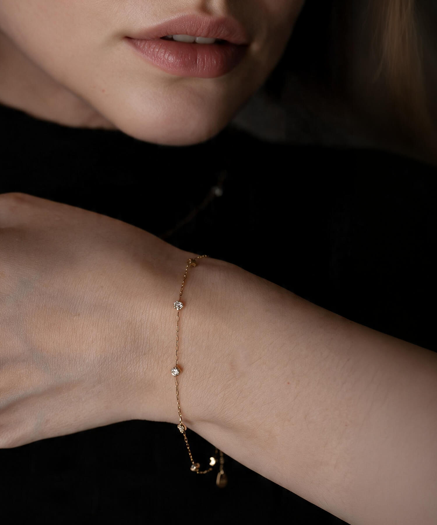 18K Yellow Gold Diamond Station Bracelet | CADEN