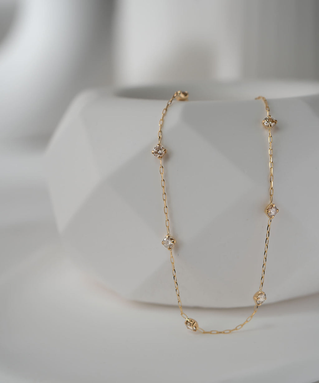 18K Yellow Gold Diamond Station Bracelet | CADEN