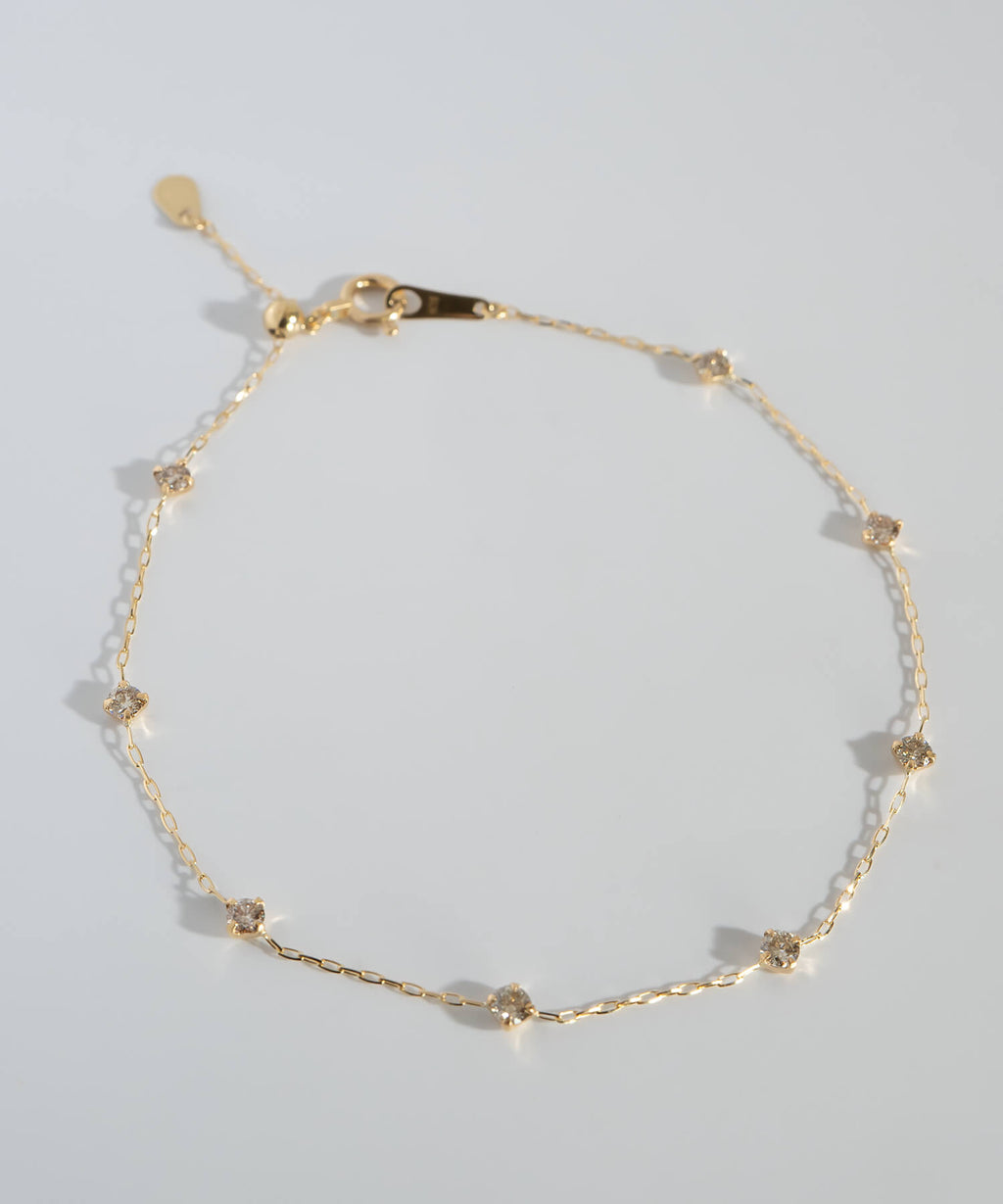 18K Yellow Gold Diamond Station Bracelet | CADEN