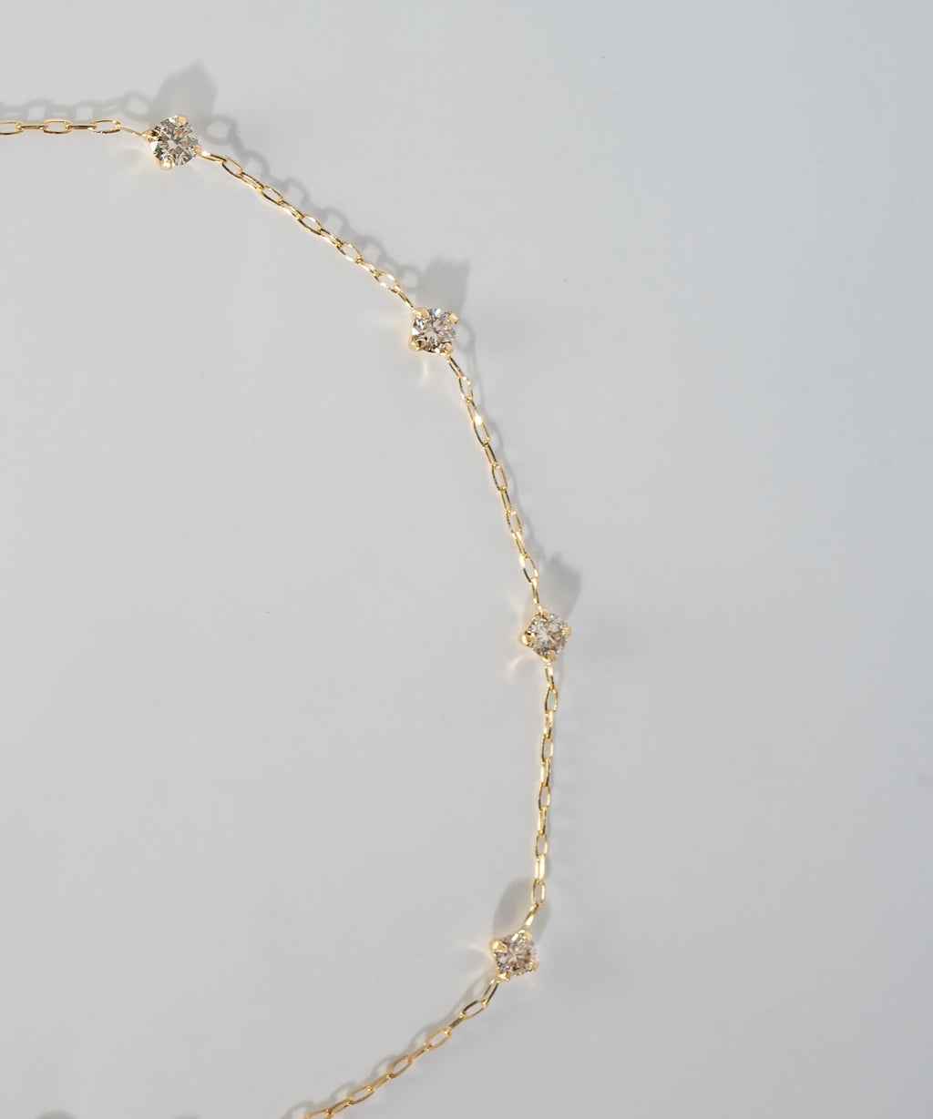 18K Yellow Gold Diamond Station Bracelet | CADEN