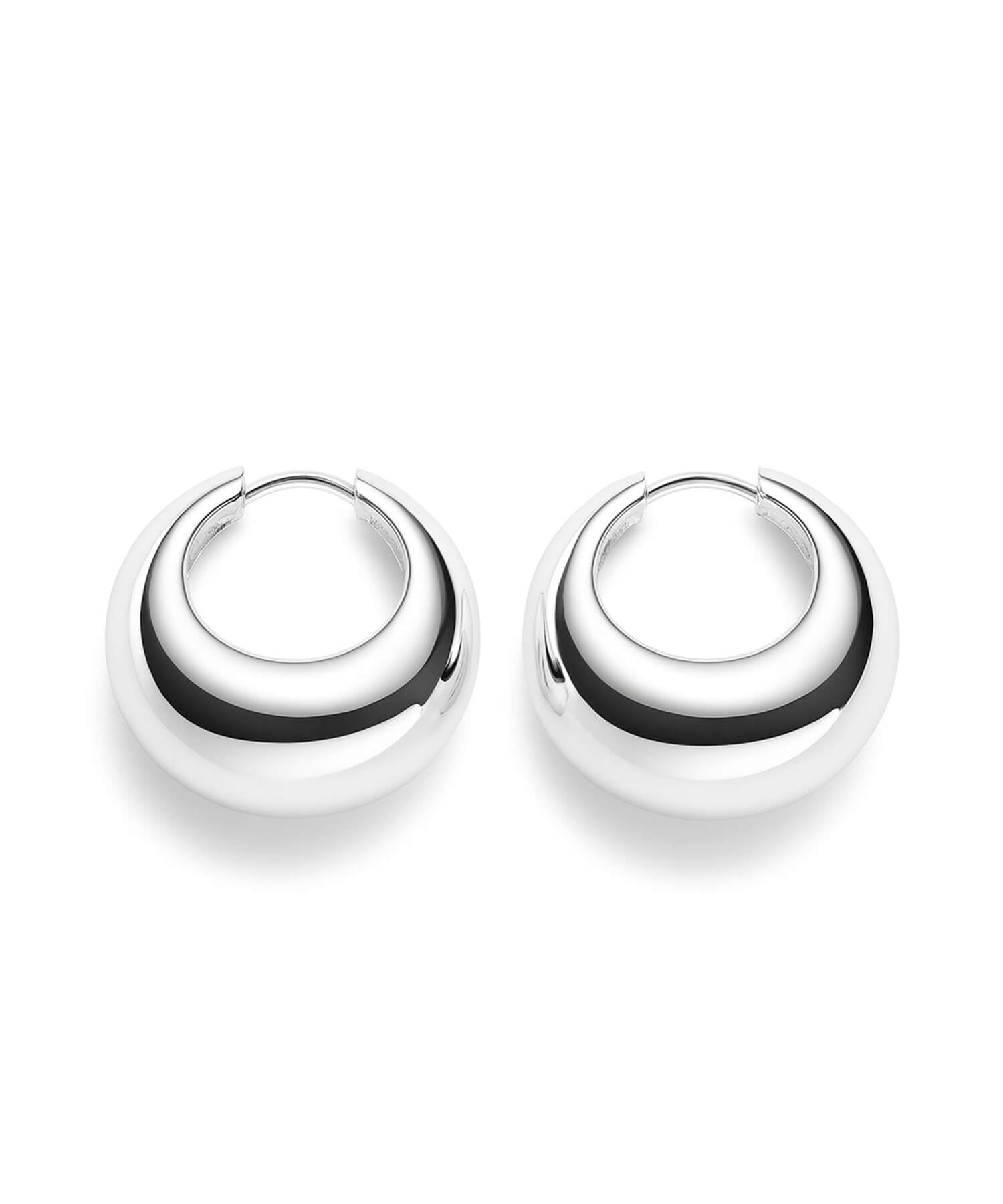18K Gold Plated Sterling Silver Plump Hoop Earrings | CAPALLE