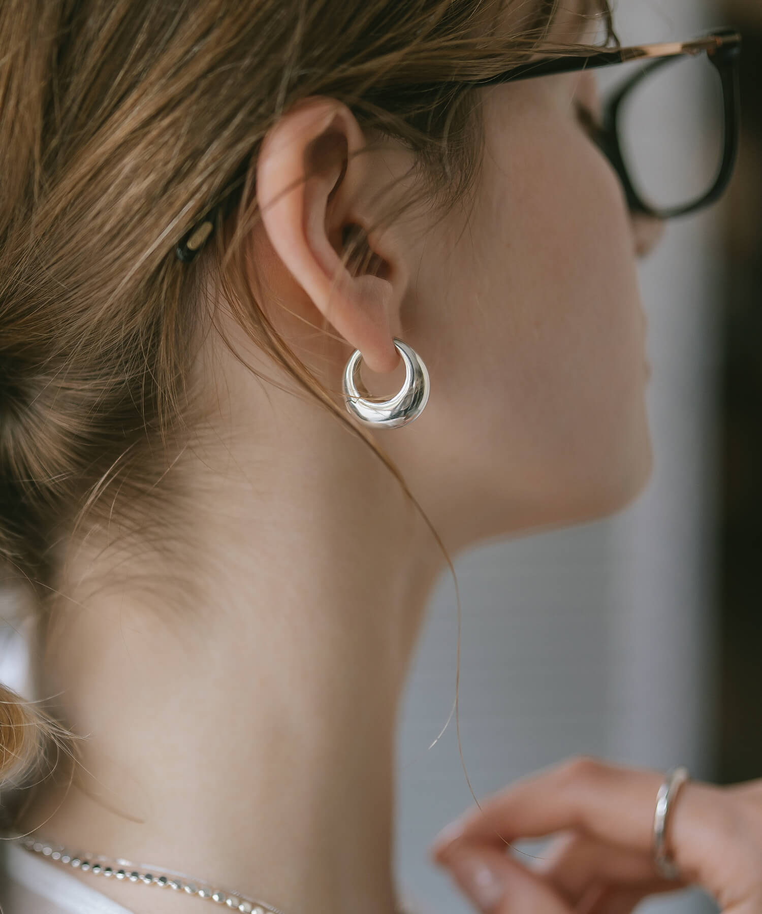 18K Gold Plated Sterling Silver Plump Hoop Earrings | CAPALLE