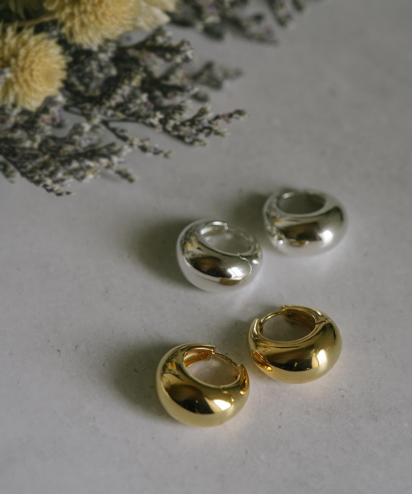 Silver925 Plump Hoop Earrings | CAPALLE