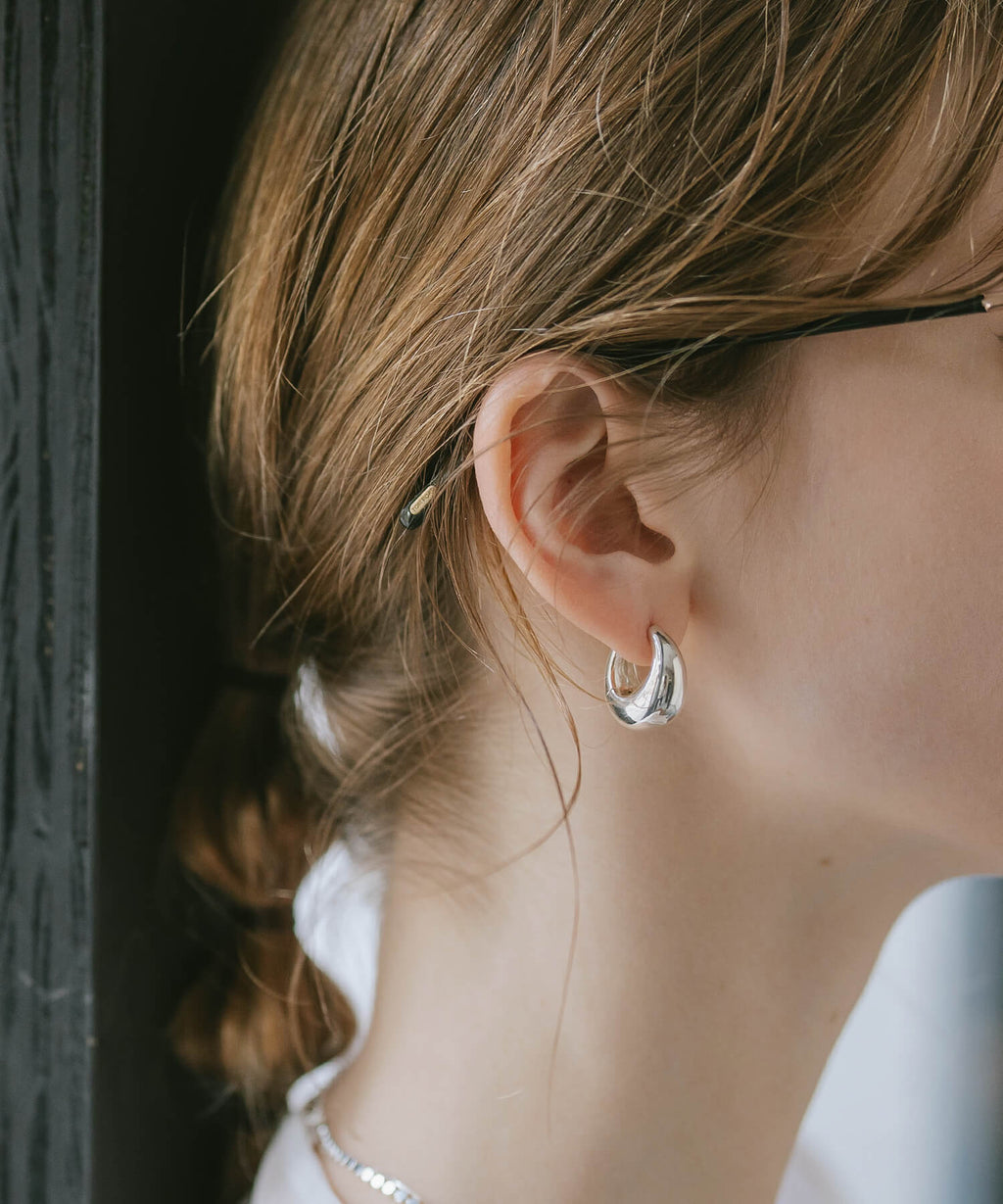 18K Gold Plated Sterling Silver Plump Hoop Earrings | CAPALLE