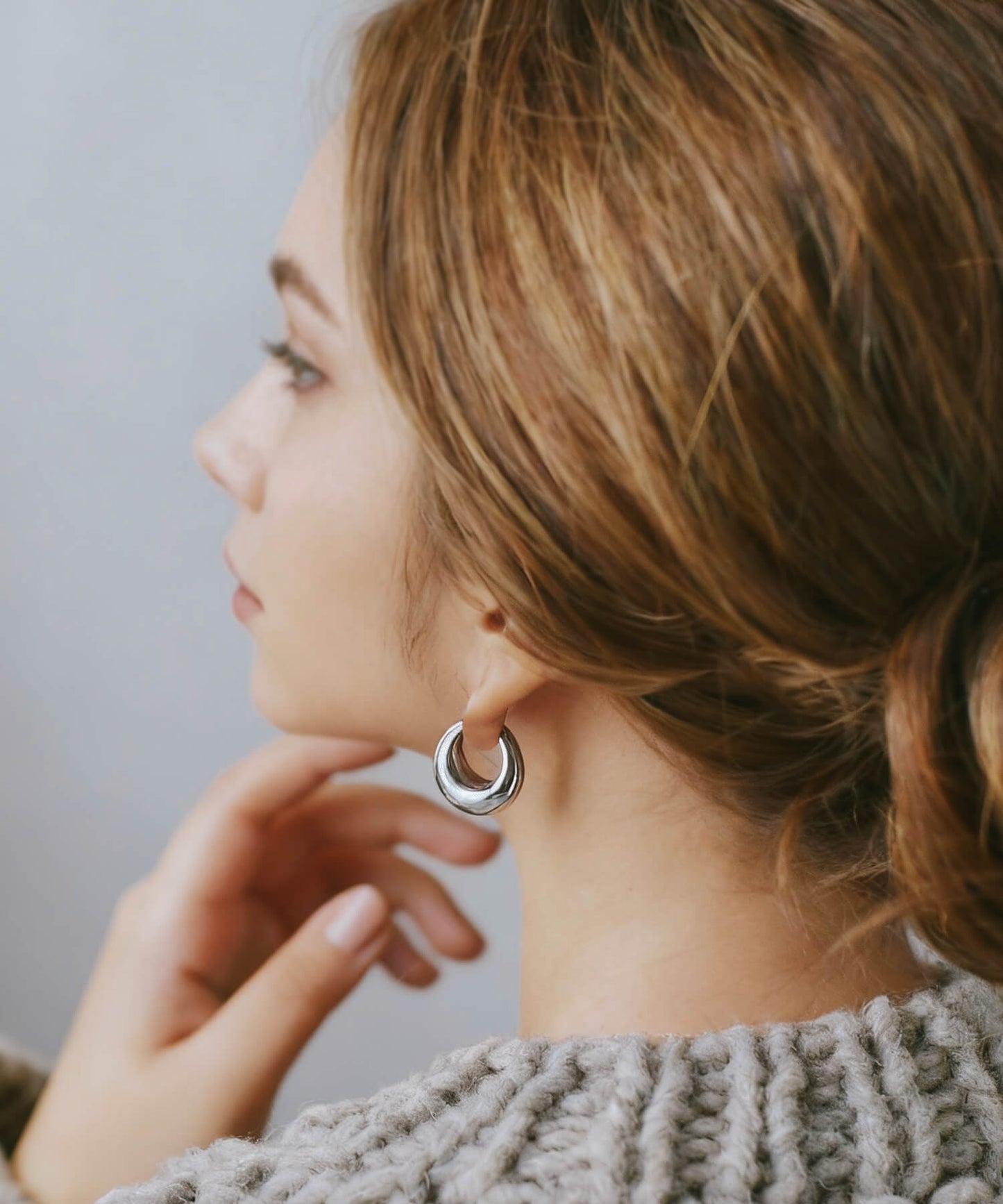 Silver925 Plump Hoop Earrings | CAPALLE