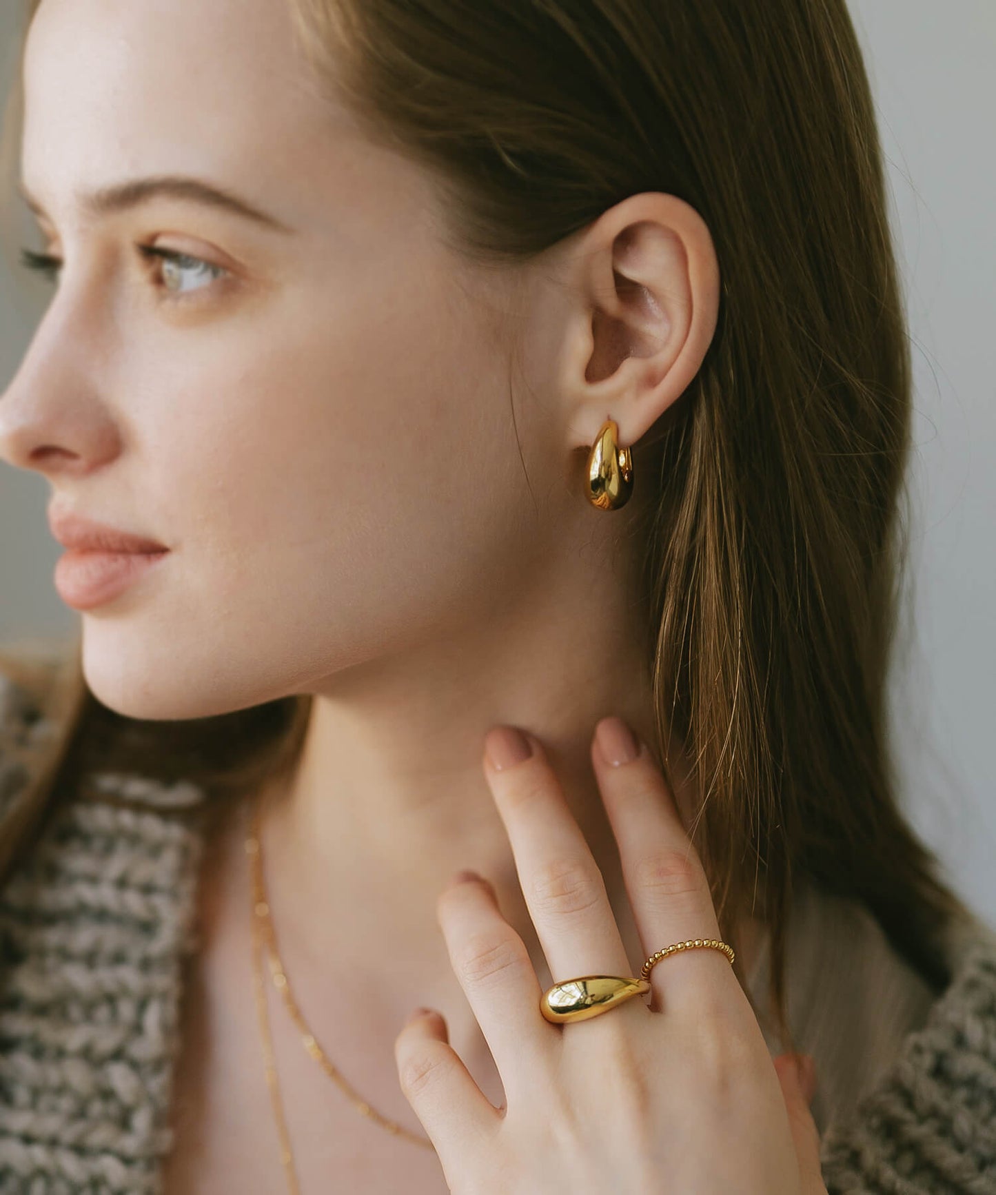 Silver925 Plump Hoop Earrings | CAPALLE