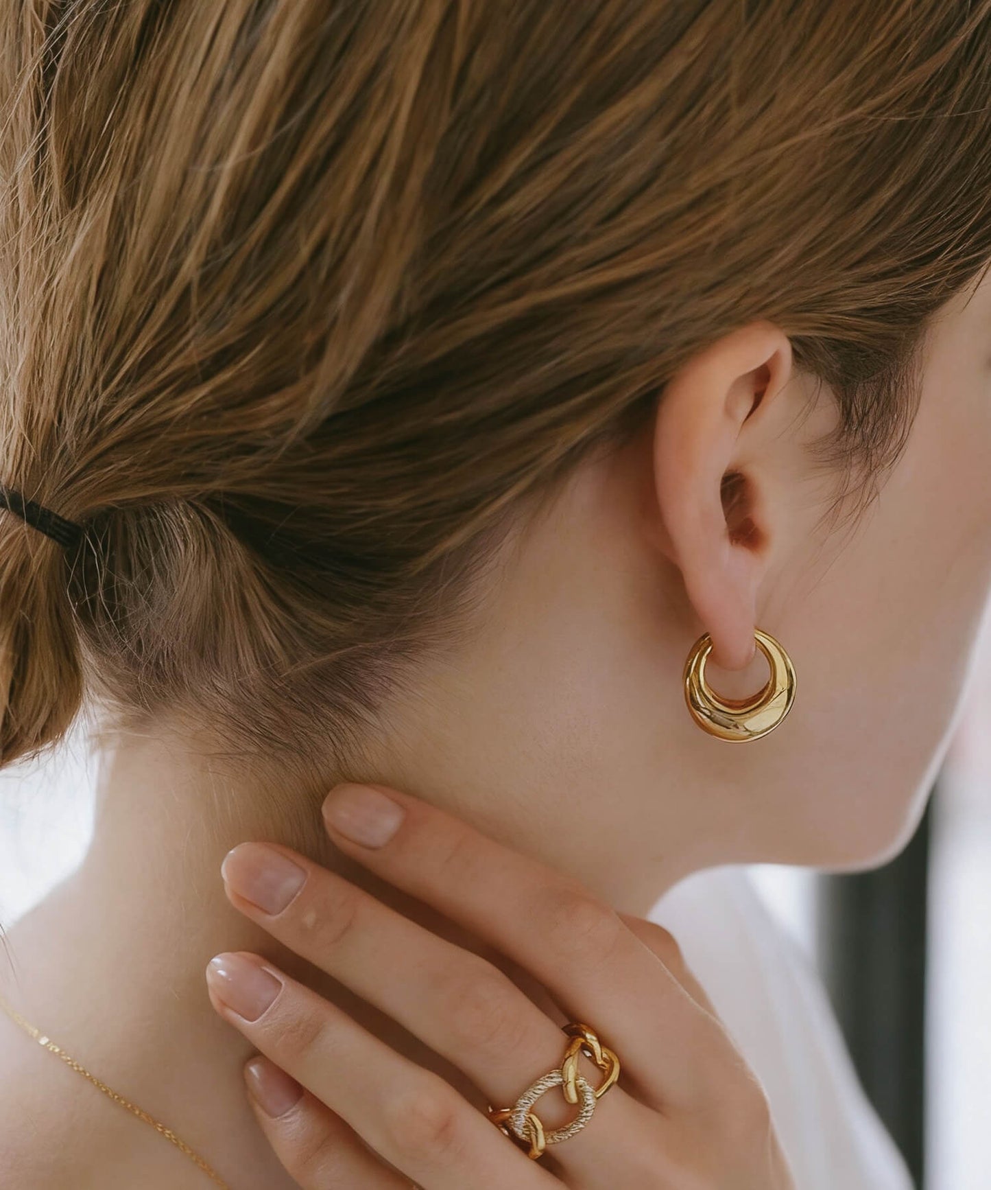 Silver925 Plump Hoop Earrings | CAPALLE