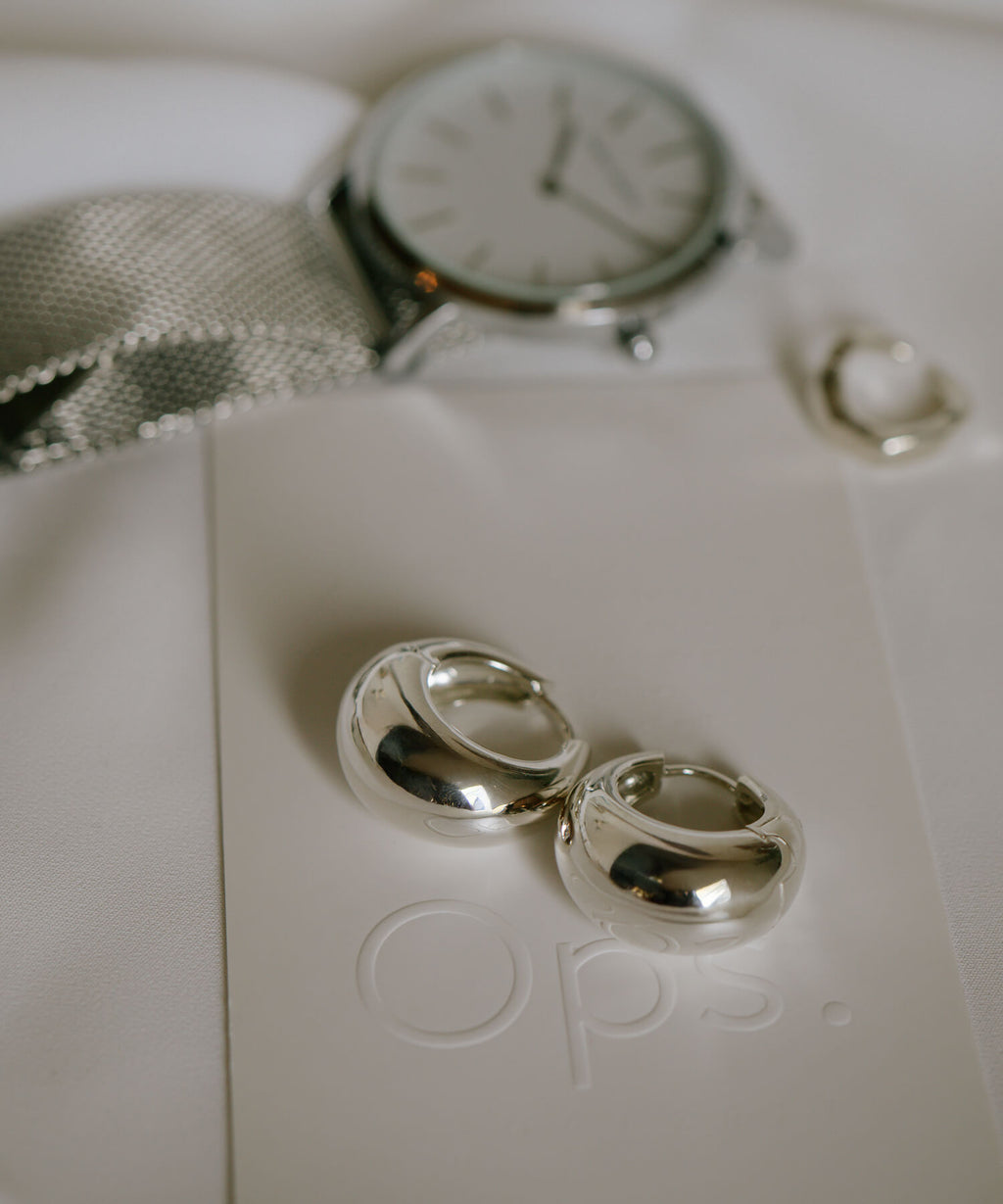 18K Gold Plated Sterling Silver Plump Hoop Earrings | CAPALLE