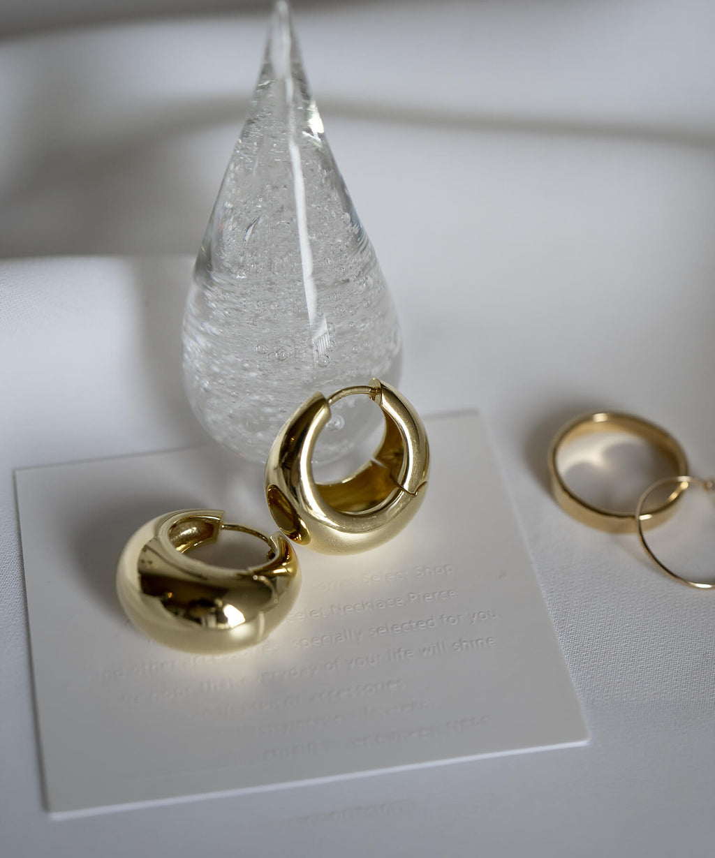 18K Gold Plated Sterling Silver Plump Hoop Earrings | CAPALLE