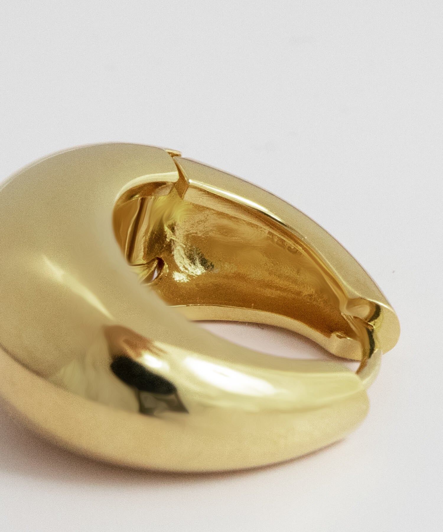 18K Gold Plated Sterling Silver Plump Hoop Earrings | CAPALLE
