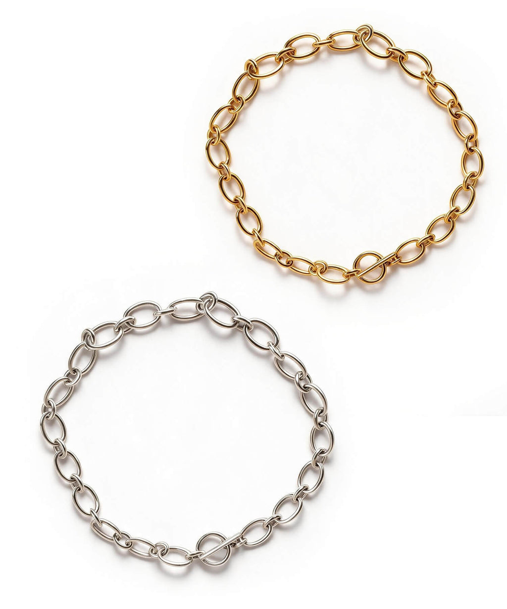 Sterling silver chunky chain choker | CARCHE