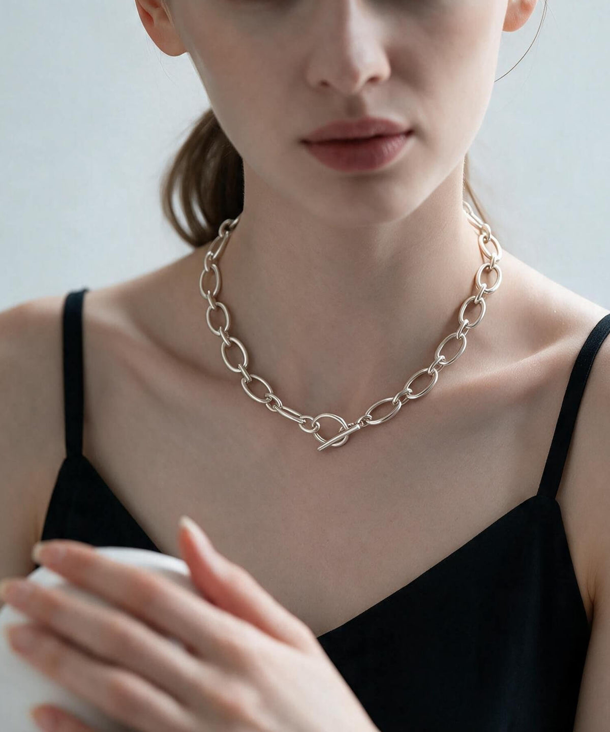 Sterling silver chunky chain choker | CARCHE