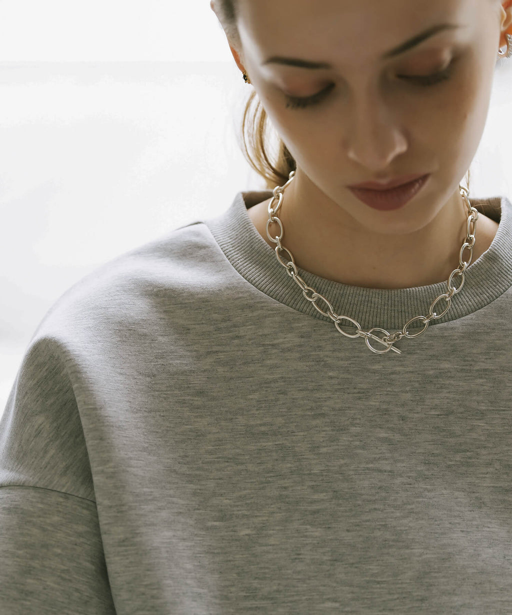 Sterling silver chunky chain choker | CARCHE