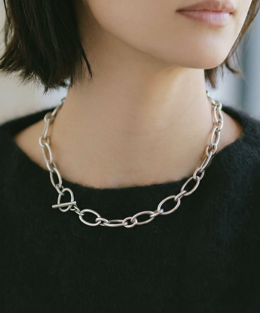 Sterling silver chunky chain choker | CARCHE