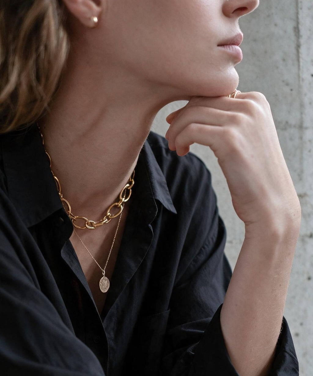 Sterling silver chunky chain choker | CARCHE