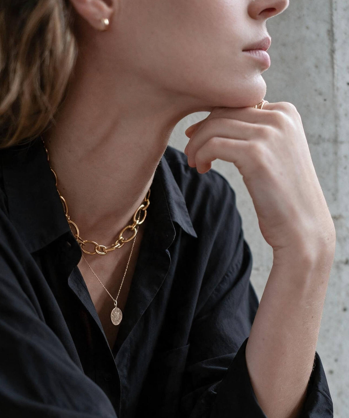 Sterling silver chunky chain choker | CARCHE