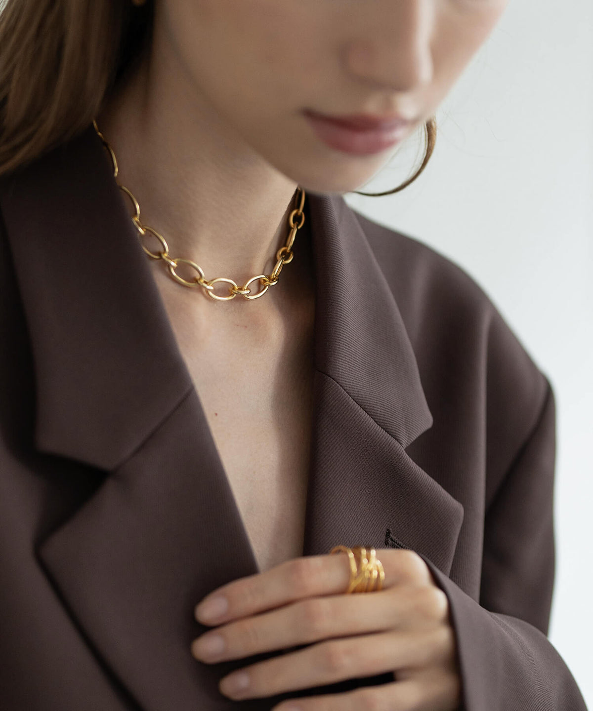 Sterling silver chunky chain choker | CARCHE