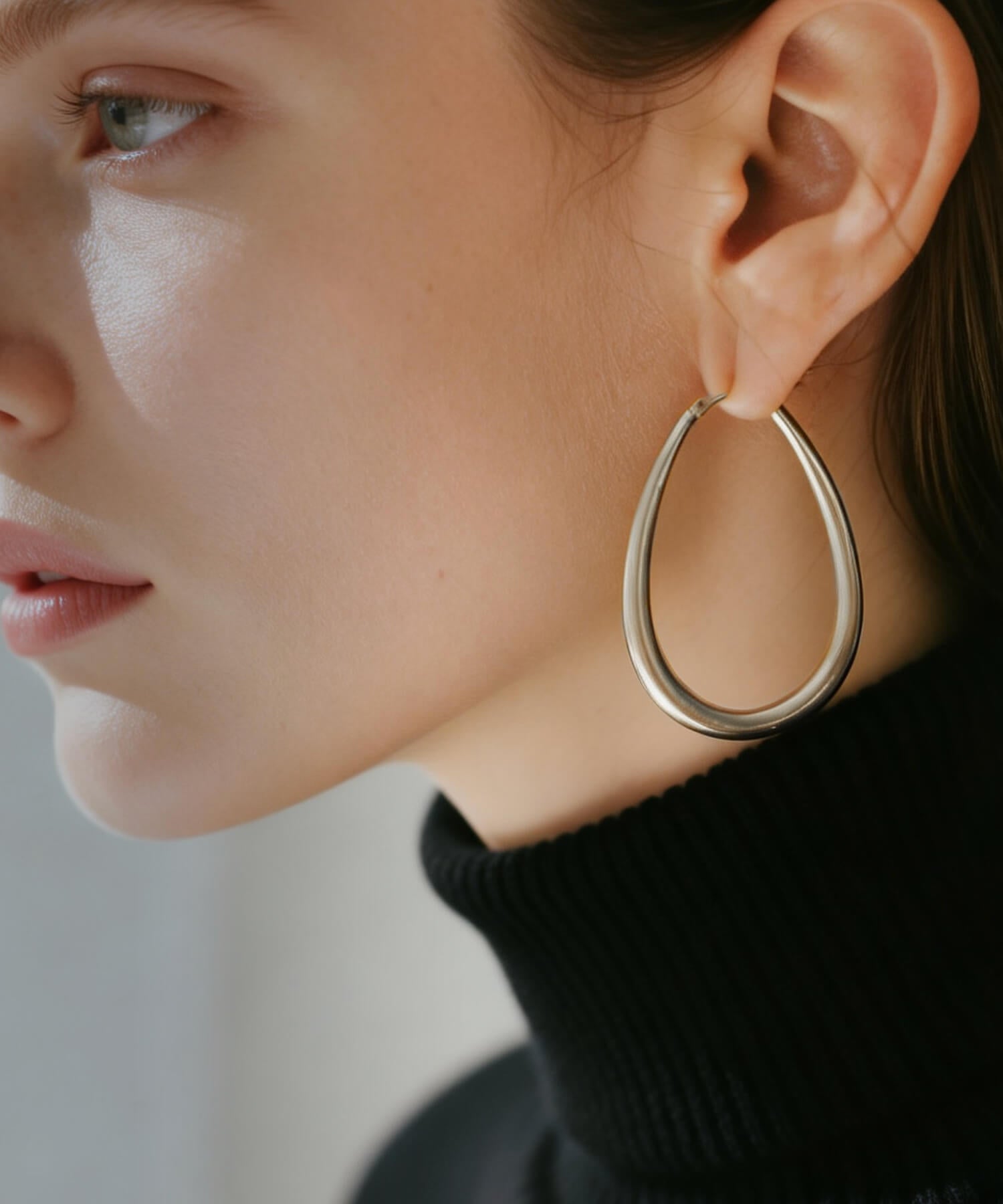 18K Gold Plated Sterling Silver Teardrop Plump Matte Earrings | TILK