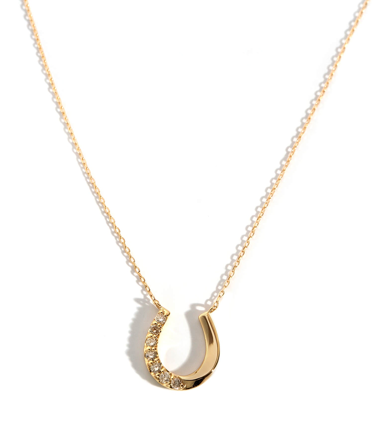 18K Gold & Platinum Diamond Horseshoe Necklace | COUPELLE
