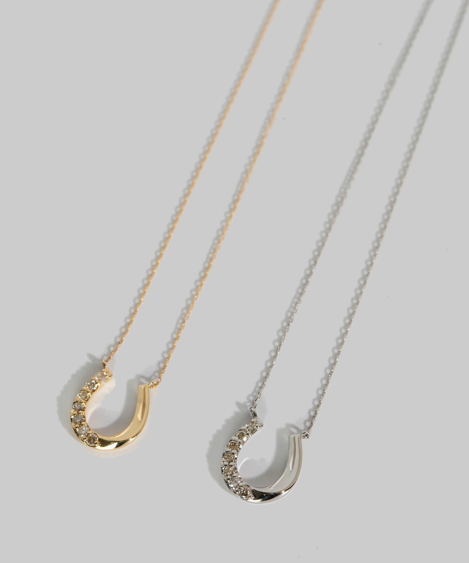18K Gold & Platinum Diamond Horseshoe Necklace | COUPELLE