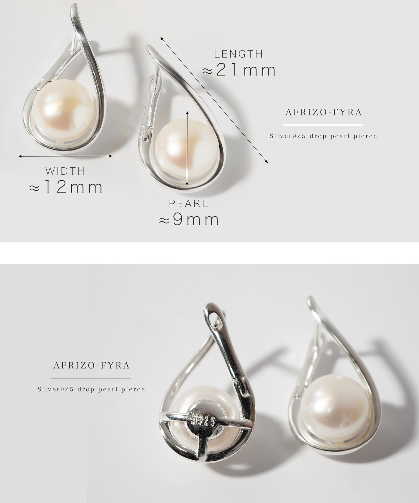 Silver925 Drop Pearl Earrings | AFRIZO-FYRA PIERCE