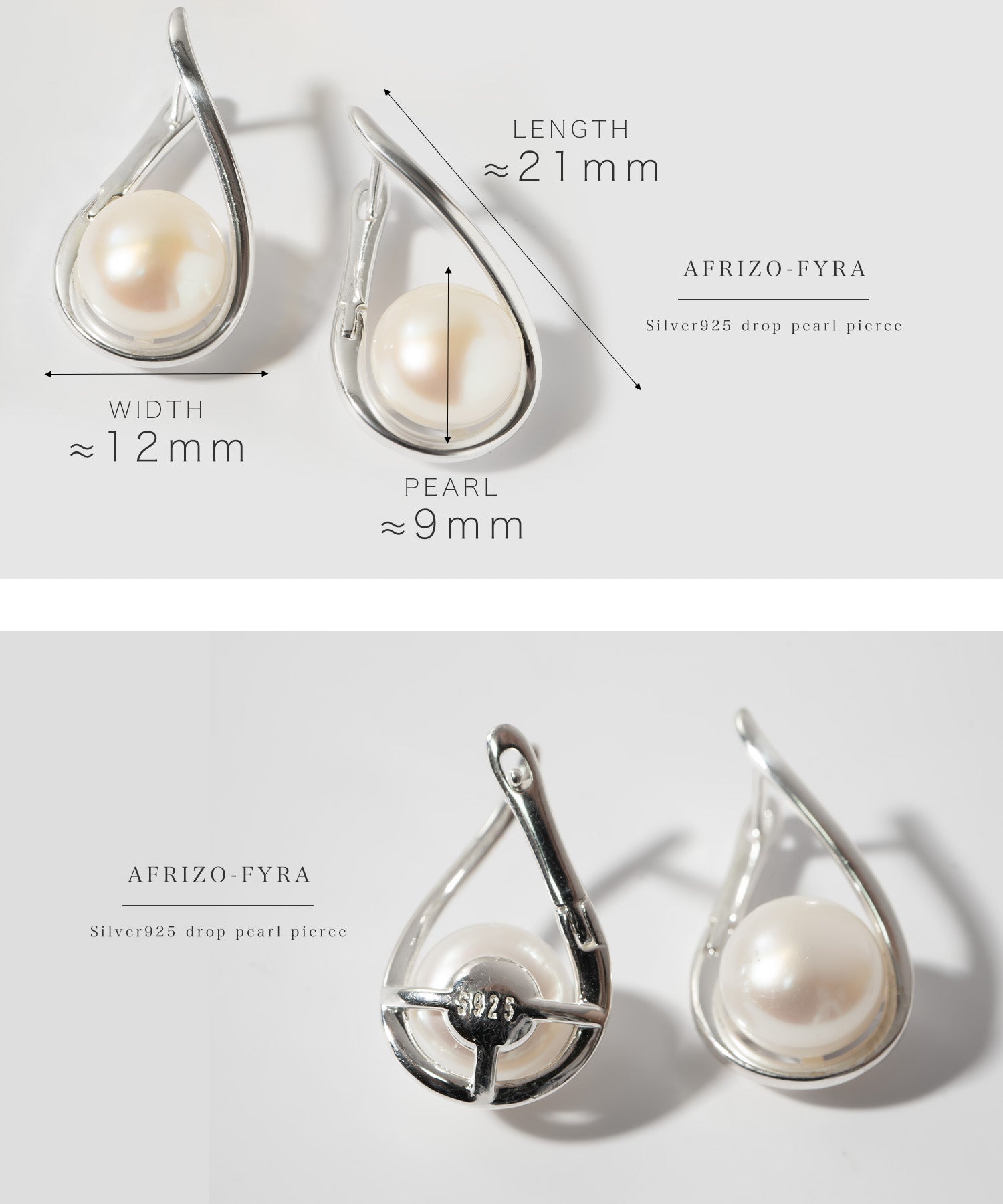 18K Gold Plated Sterling Silver Drop Pearl Earrings | AFRIZO-FYRA
