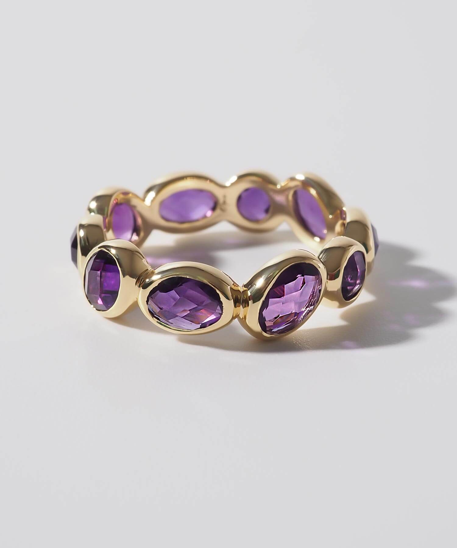 18K Gold Plated Sterling Silver Amethyst Eternity Gemstone Ring | ANTHEIA VIOLA