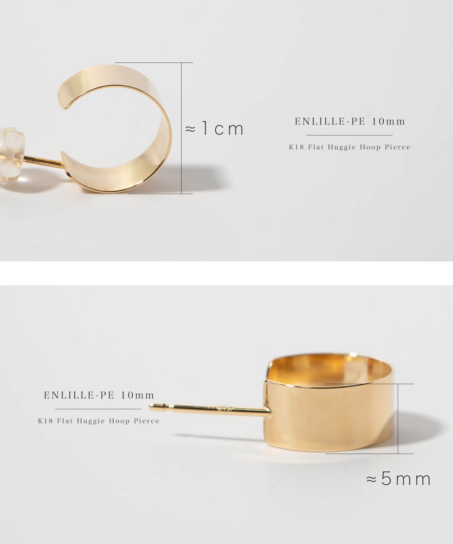 Flat Huggie Hoop Earrings | ENLILLE-PE 10mm