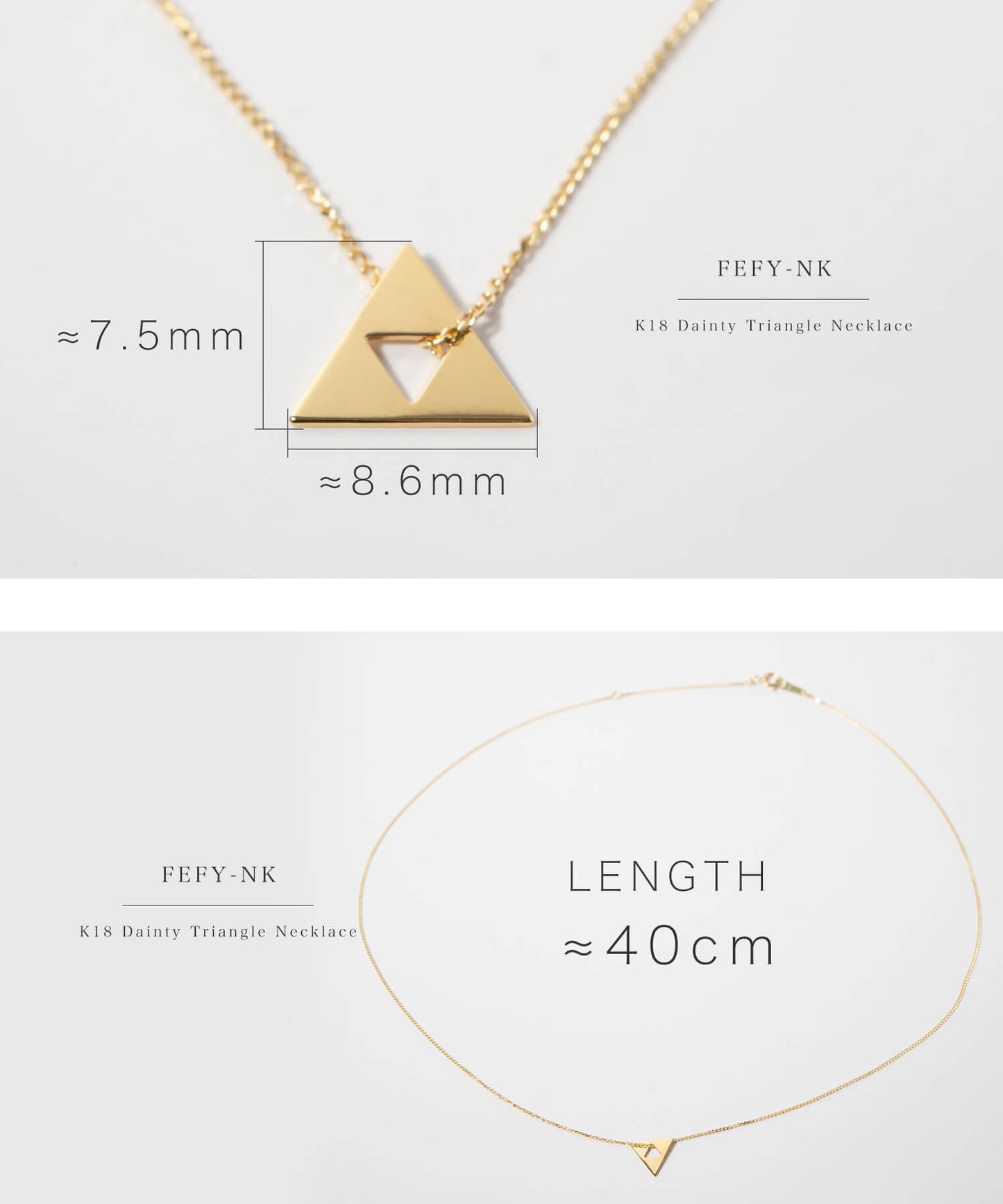 Dainty Triangle Necklace | FEFY-NK