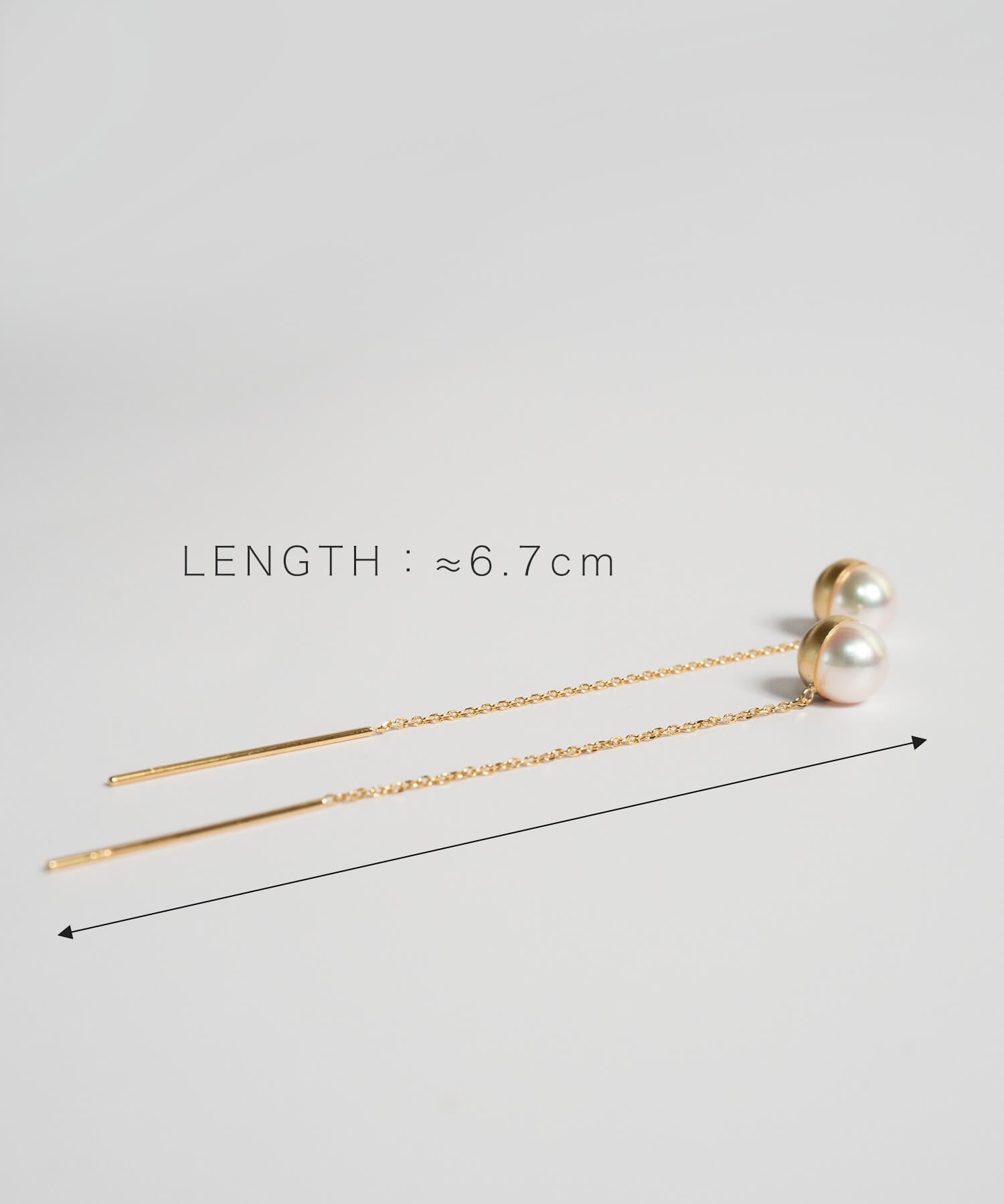 18K Gold Elegant Pearl Chain Earrings | PRENDOR HAPA