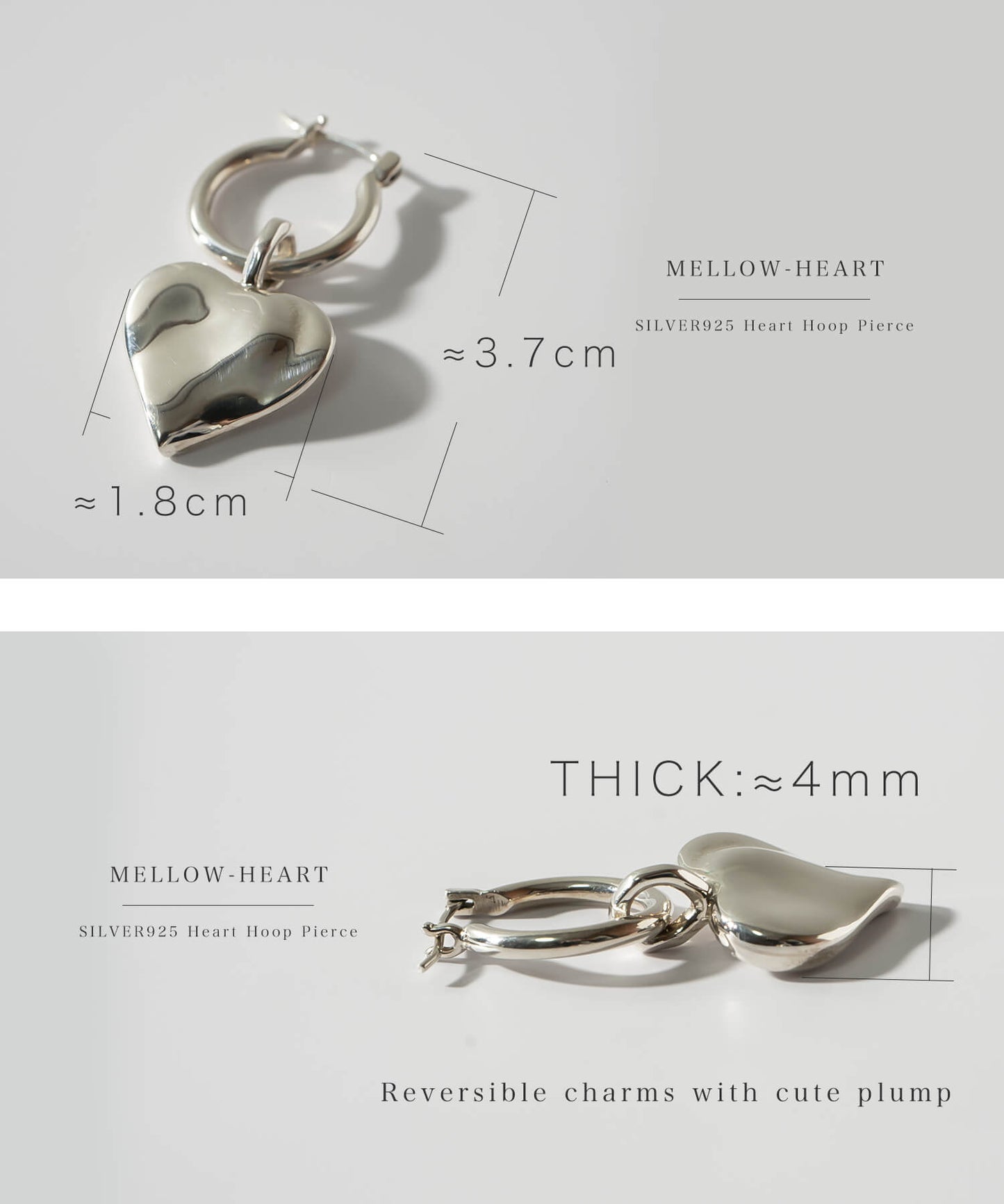 Plump Heart hoop Earrings ｜ MELLOW HEART PIERCE