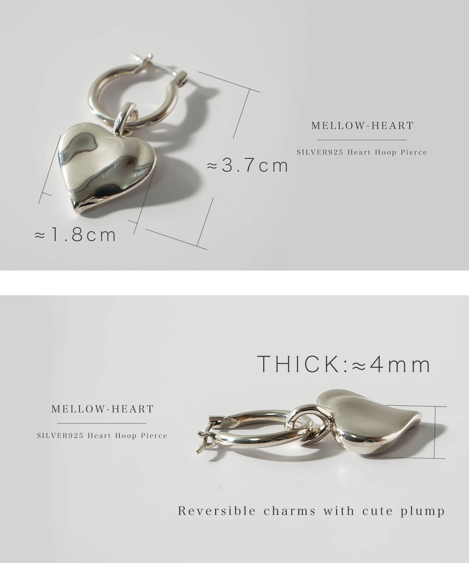 Plump Heart Hoop Earrings | MELLOW HEART