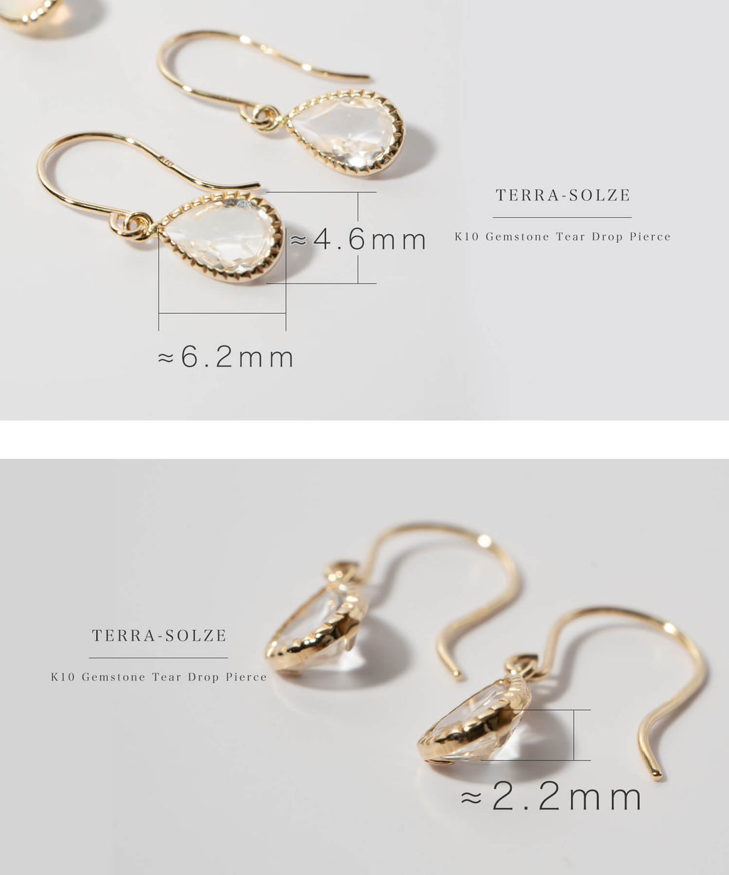 10K Gold Gemstone Tear Drop Earring | TERRA-SOLZE