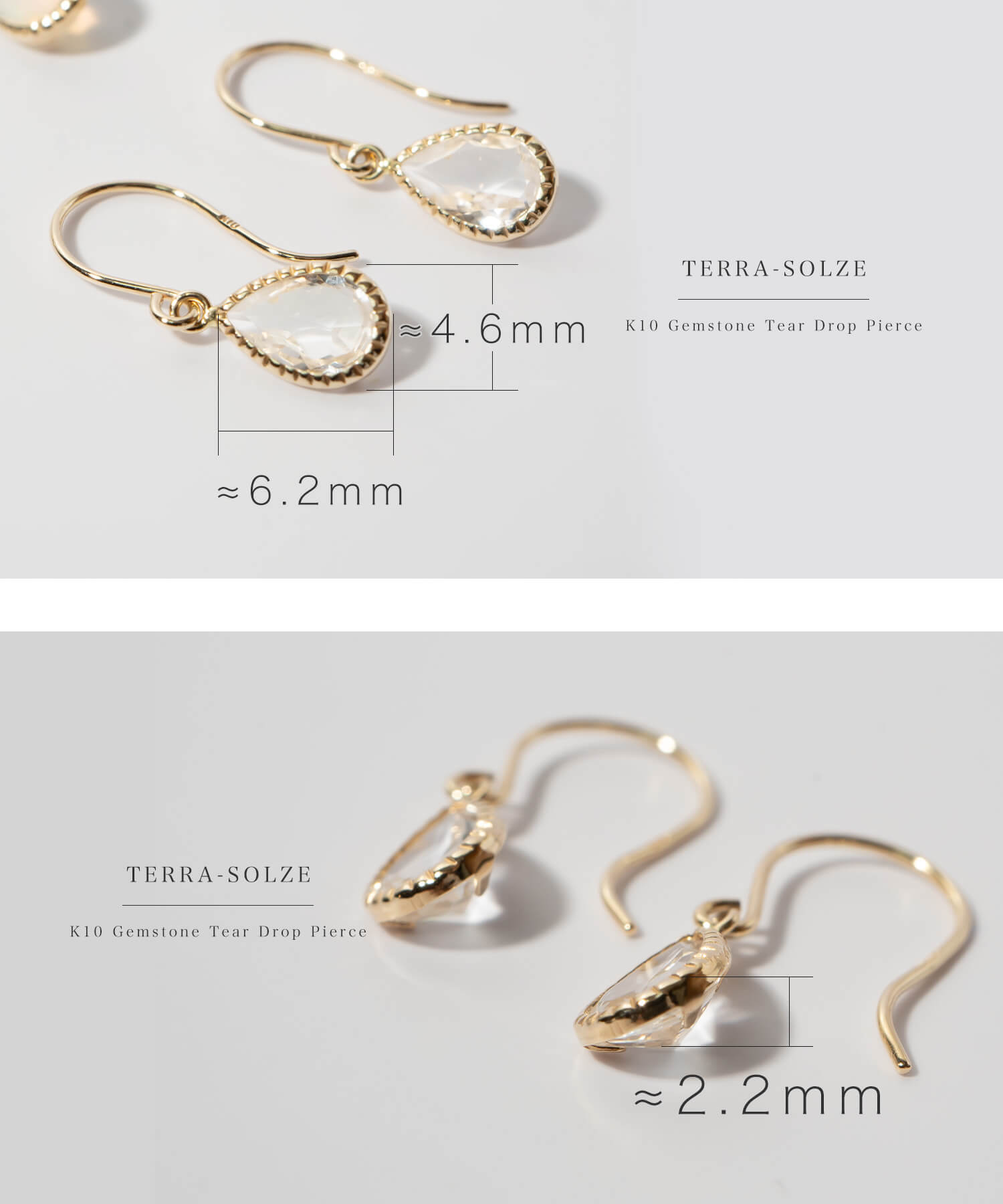 10K Gold Gemstone Tear Drop Earring | TERRA-SOLZE