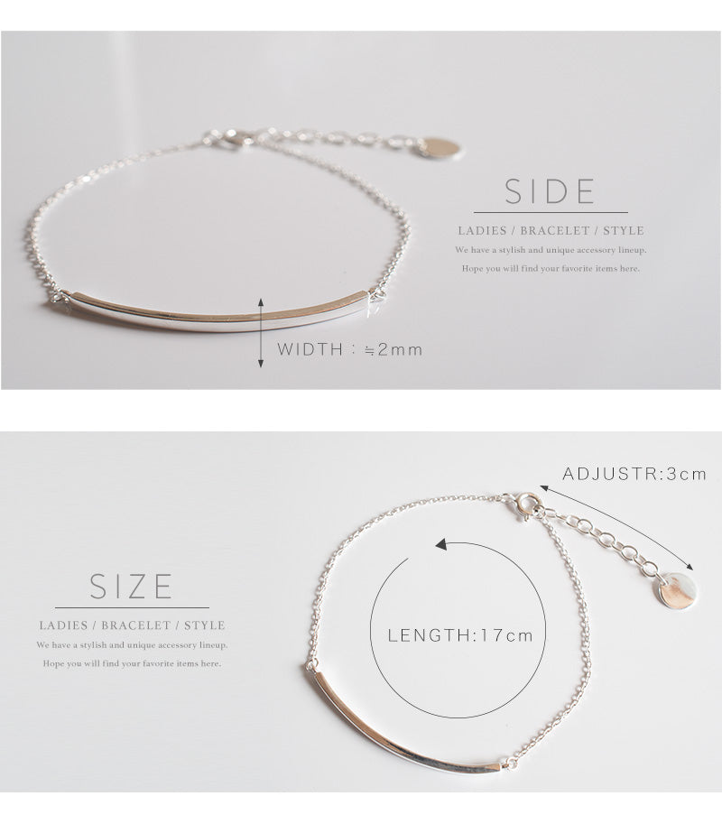 18K Gold Plated Sterling Silver Minimal Skinny Bar Bracelet | TIGO