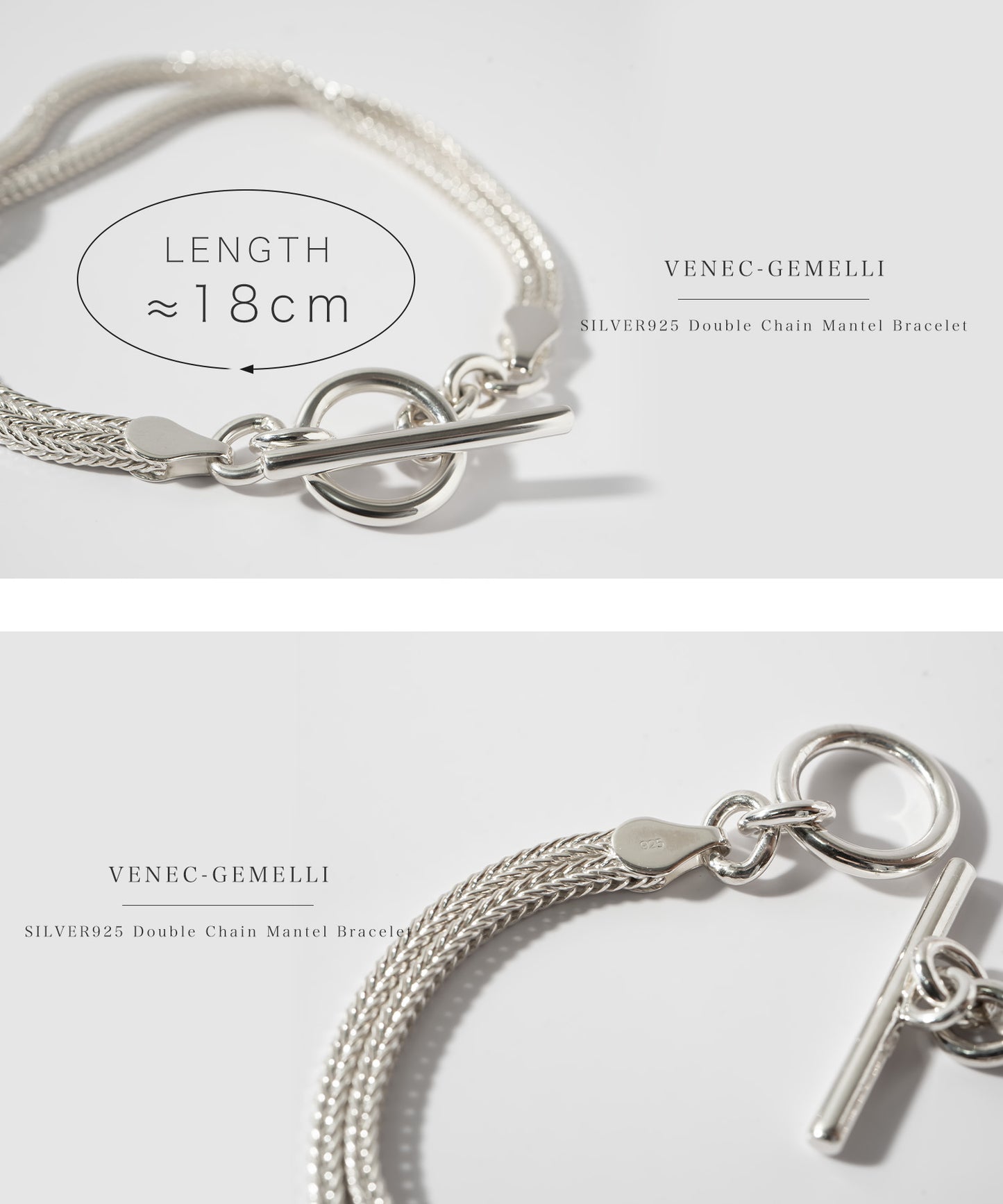 Double Chain Mantel Bracelet | VENEC-GEMELLI BRACELET