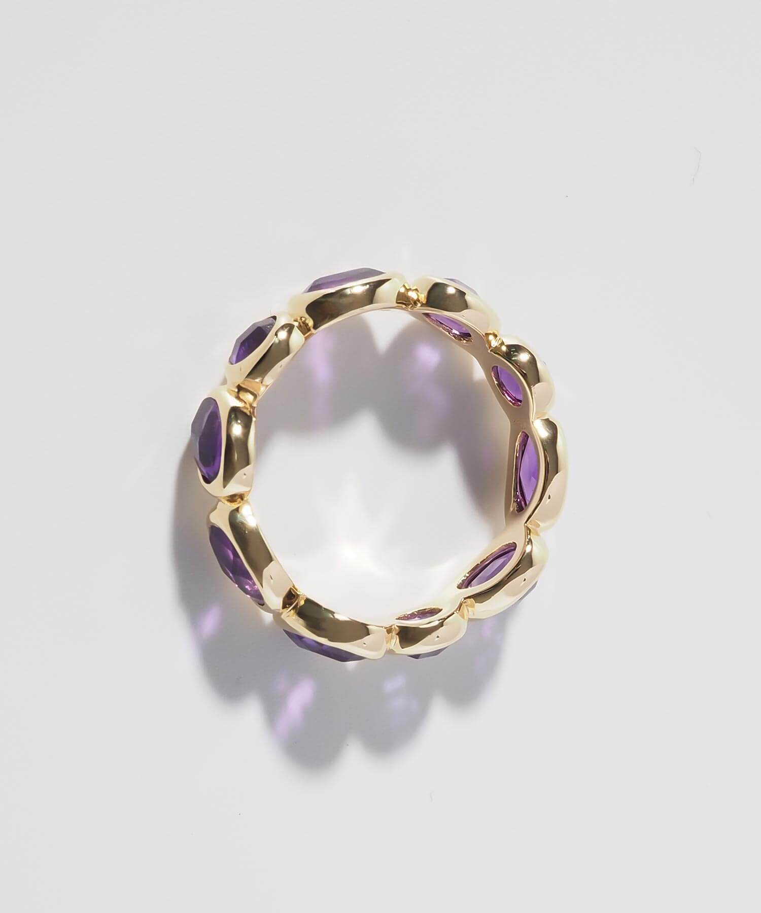 18K Gold Plated Sterling Silver Amethyst Eternity Gemstone Ring | ANTHEIA VIOLA