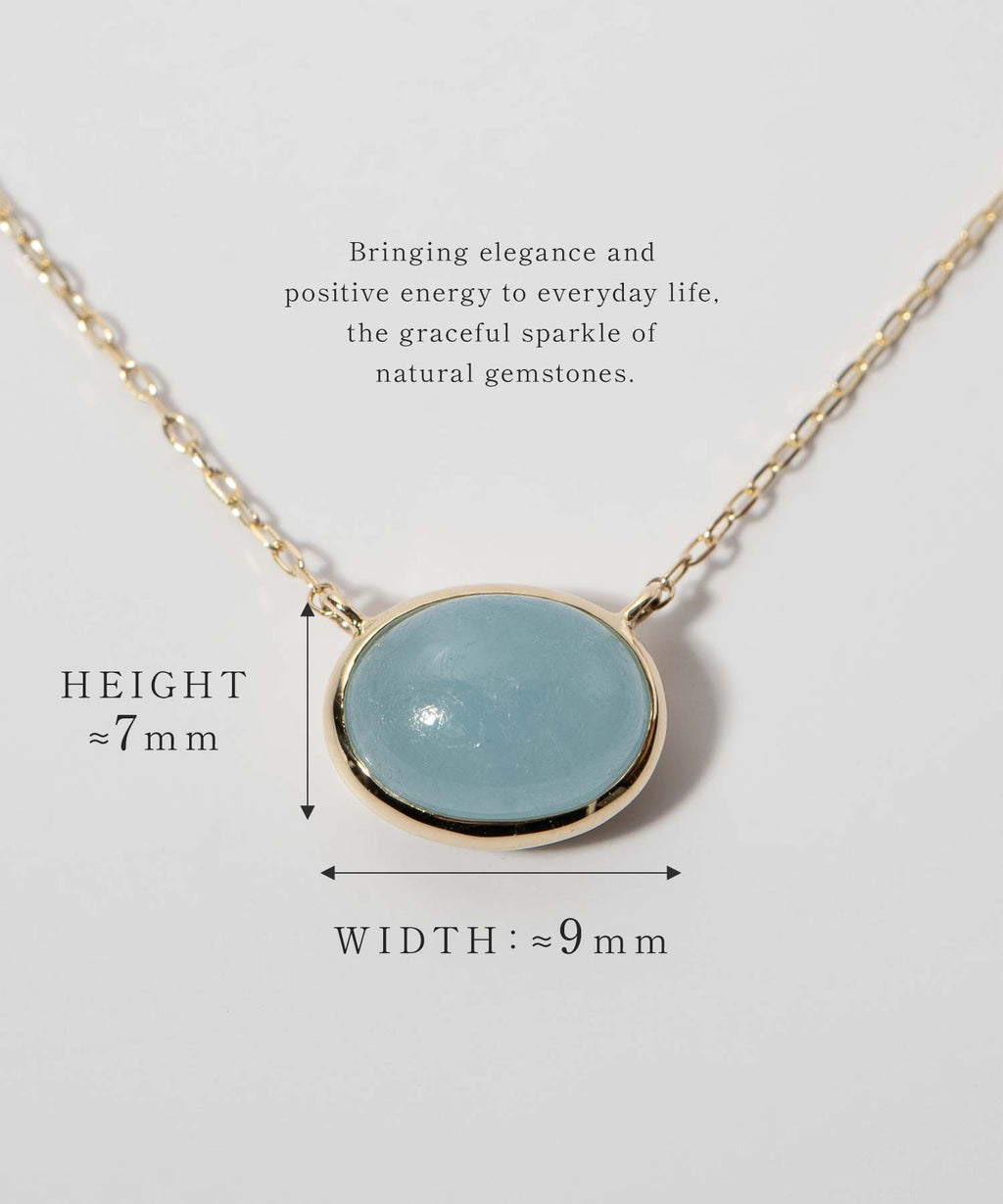 10K Gold Oval Gemstone Necklace | ELIA-TRE