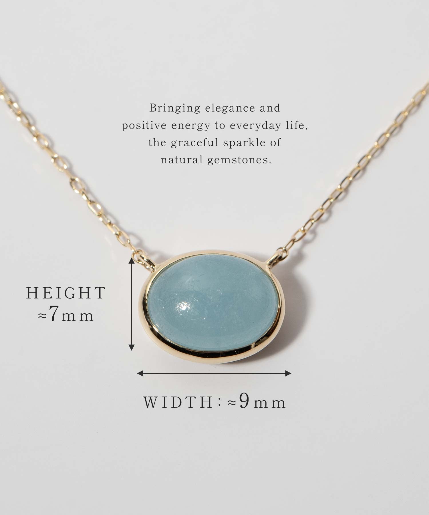 10K Gold Oval Gemstone Necklace | ELIA-TRE