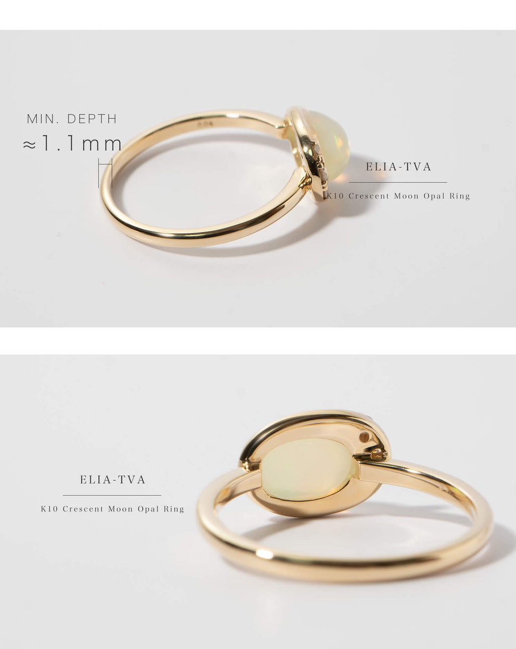 Crescent Moon Opal Ring | ELIA-TVA