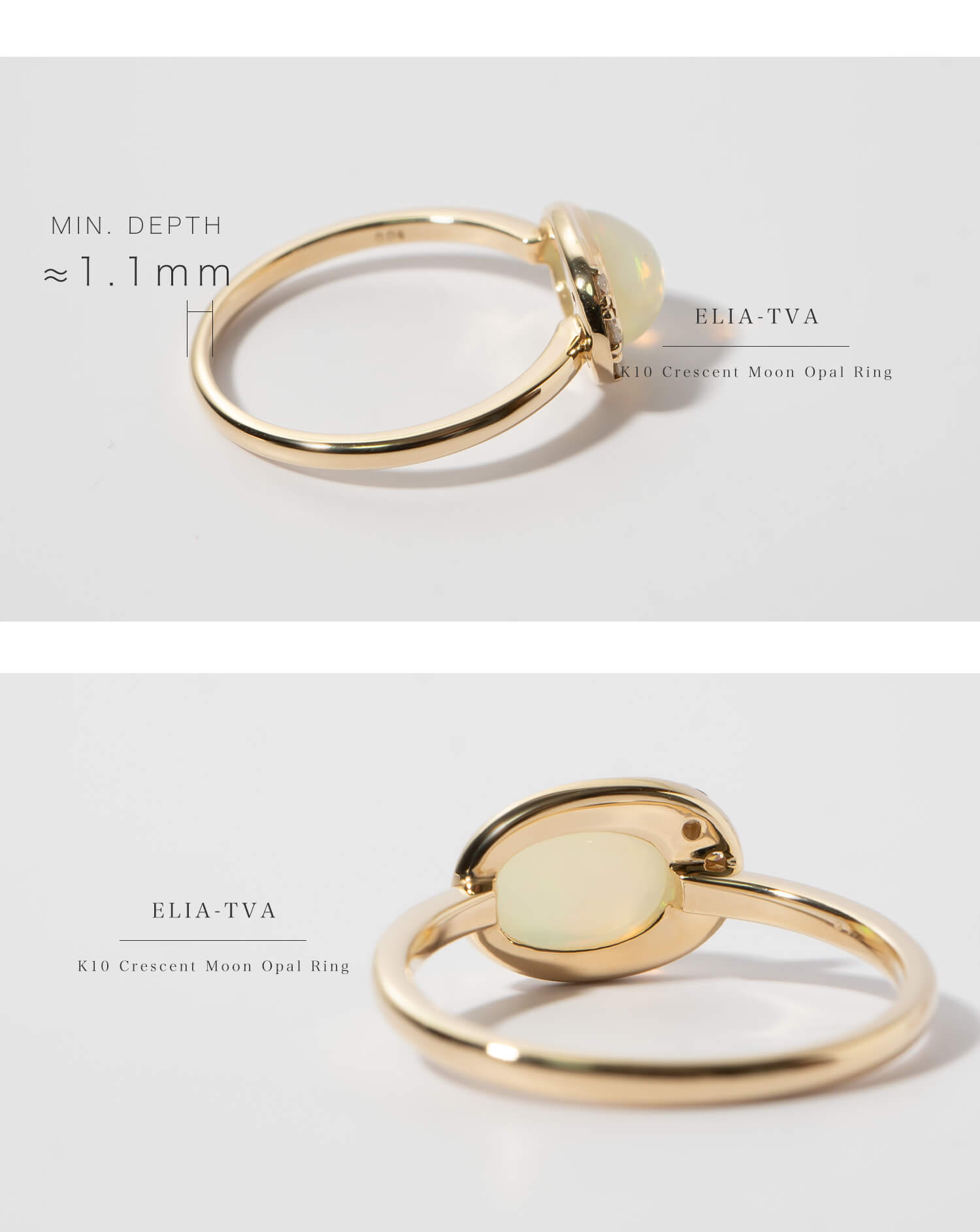 Crescent Moon Opal Ring | ELIA-TVA