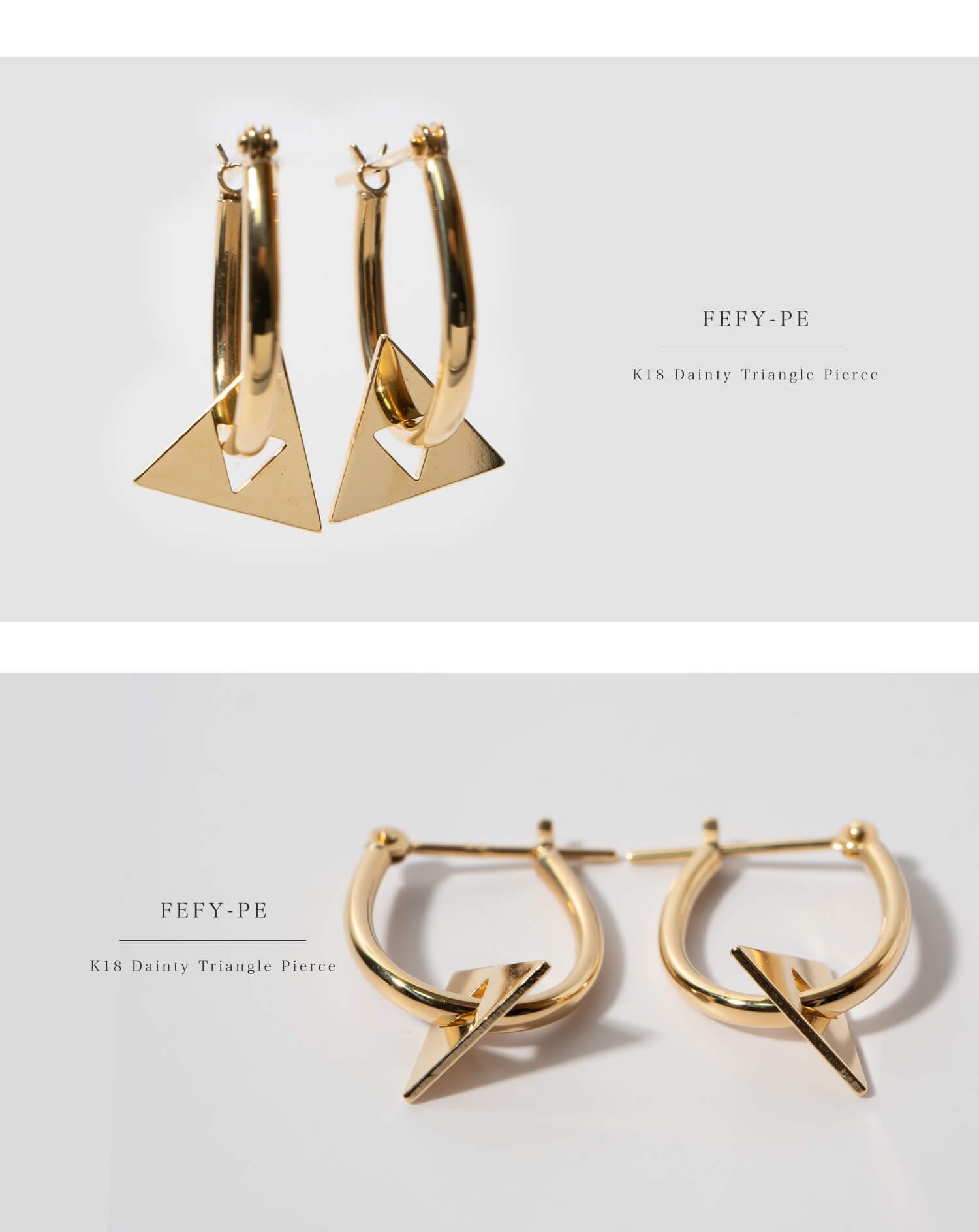 商品管理 Dainty Triangle Earrings | FEFY-PE – Ops. Jewelry