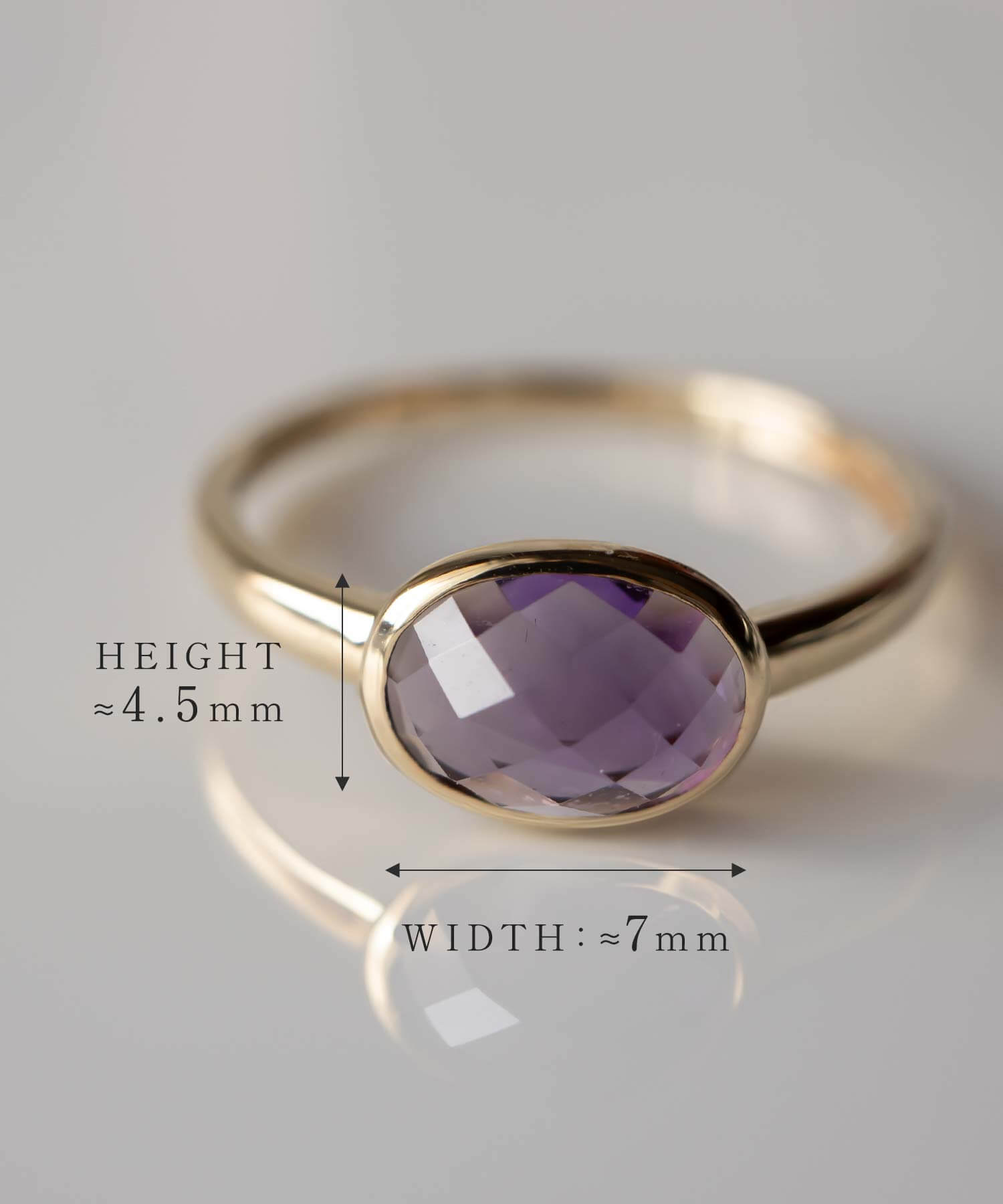 10K Gold Amethyst Obal Ring | GLOA-TVA