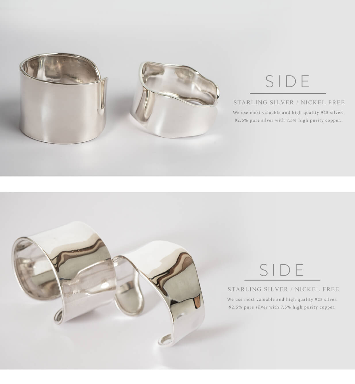 925 Sterling Silver Wide Bangle | KARPOS