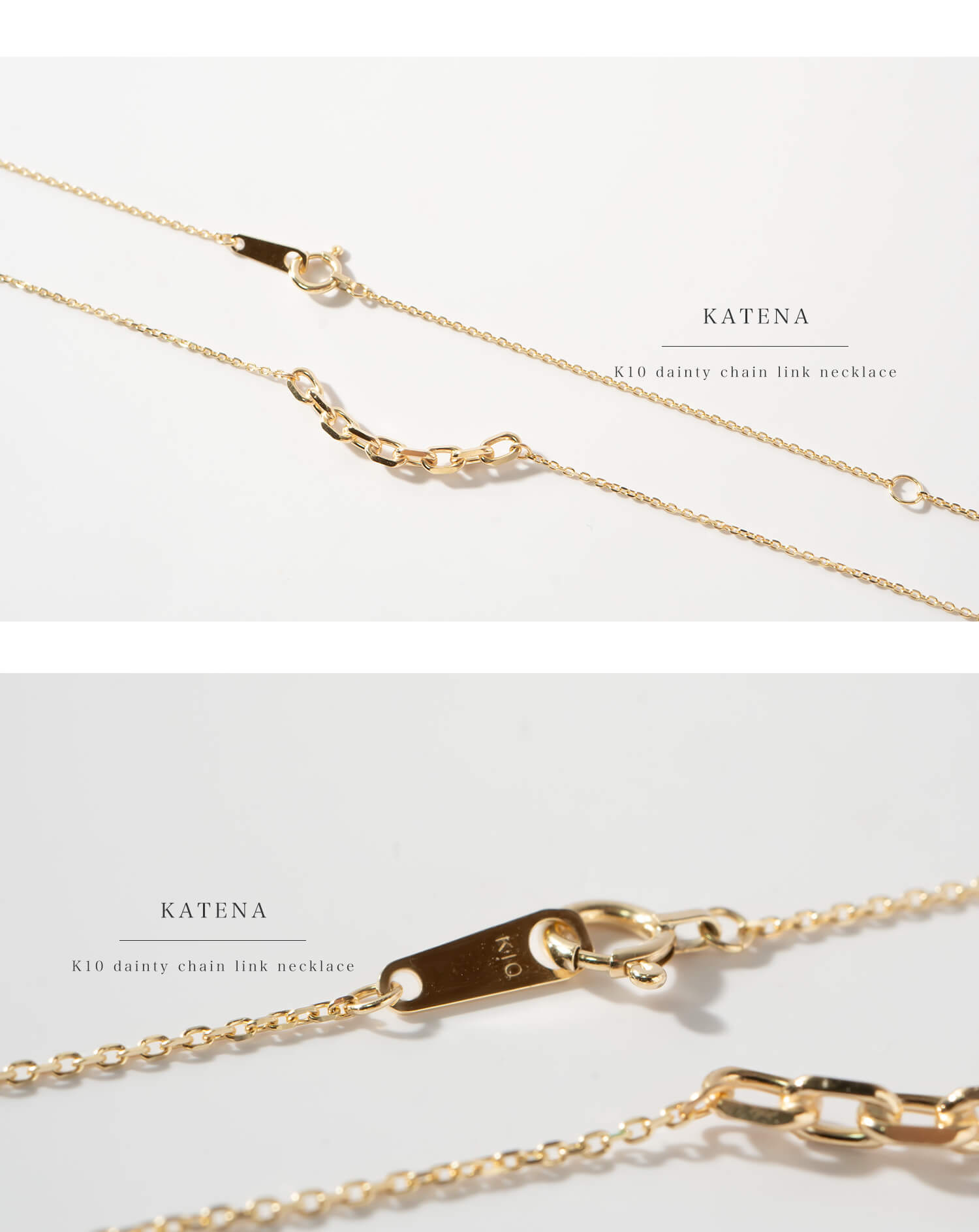 10K Gold Dainty Chain Link Necklace | KATENA
