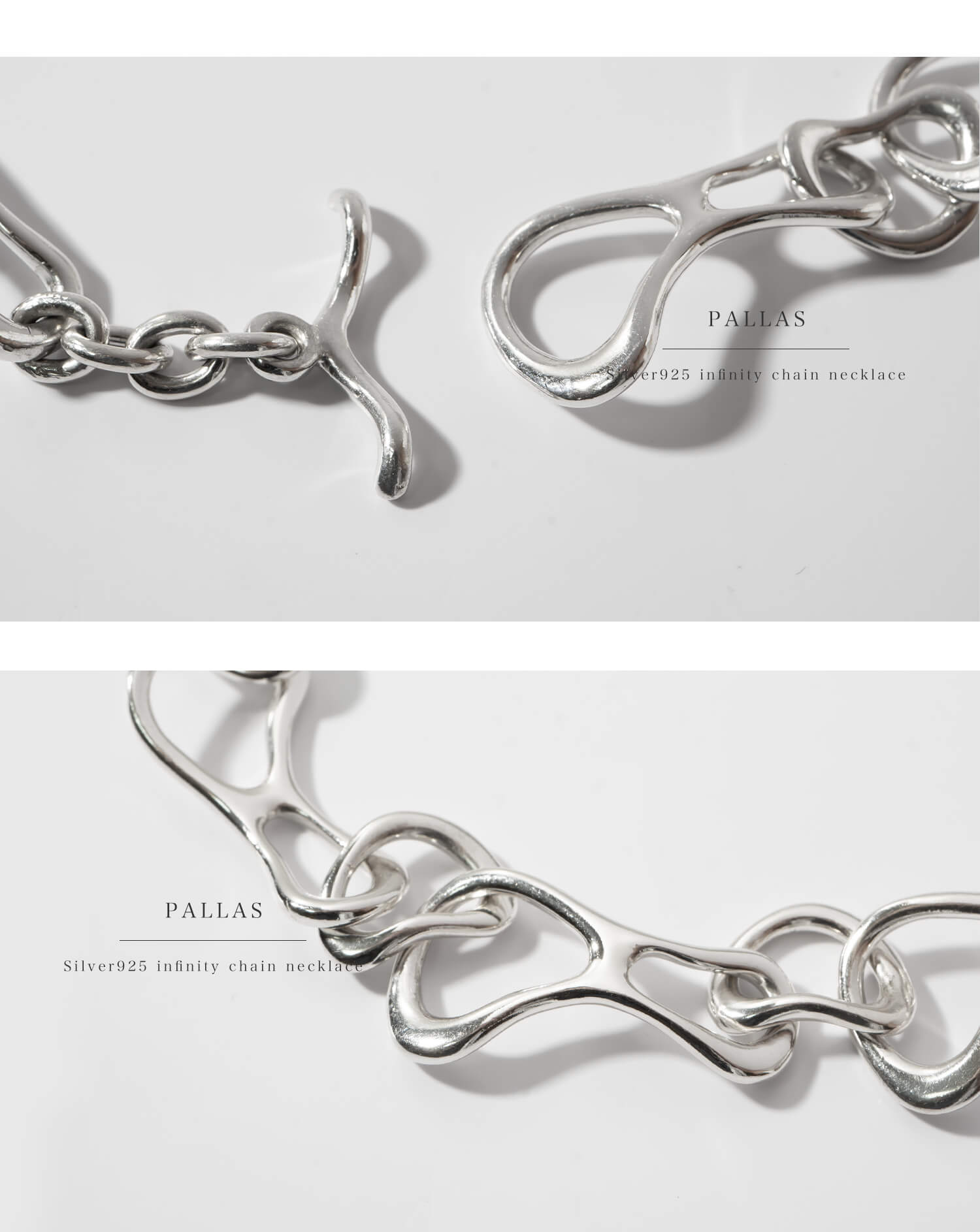 18K Gold Plated Sterling Silver Infinity Chain Necklace | PALLAS